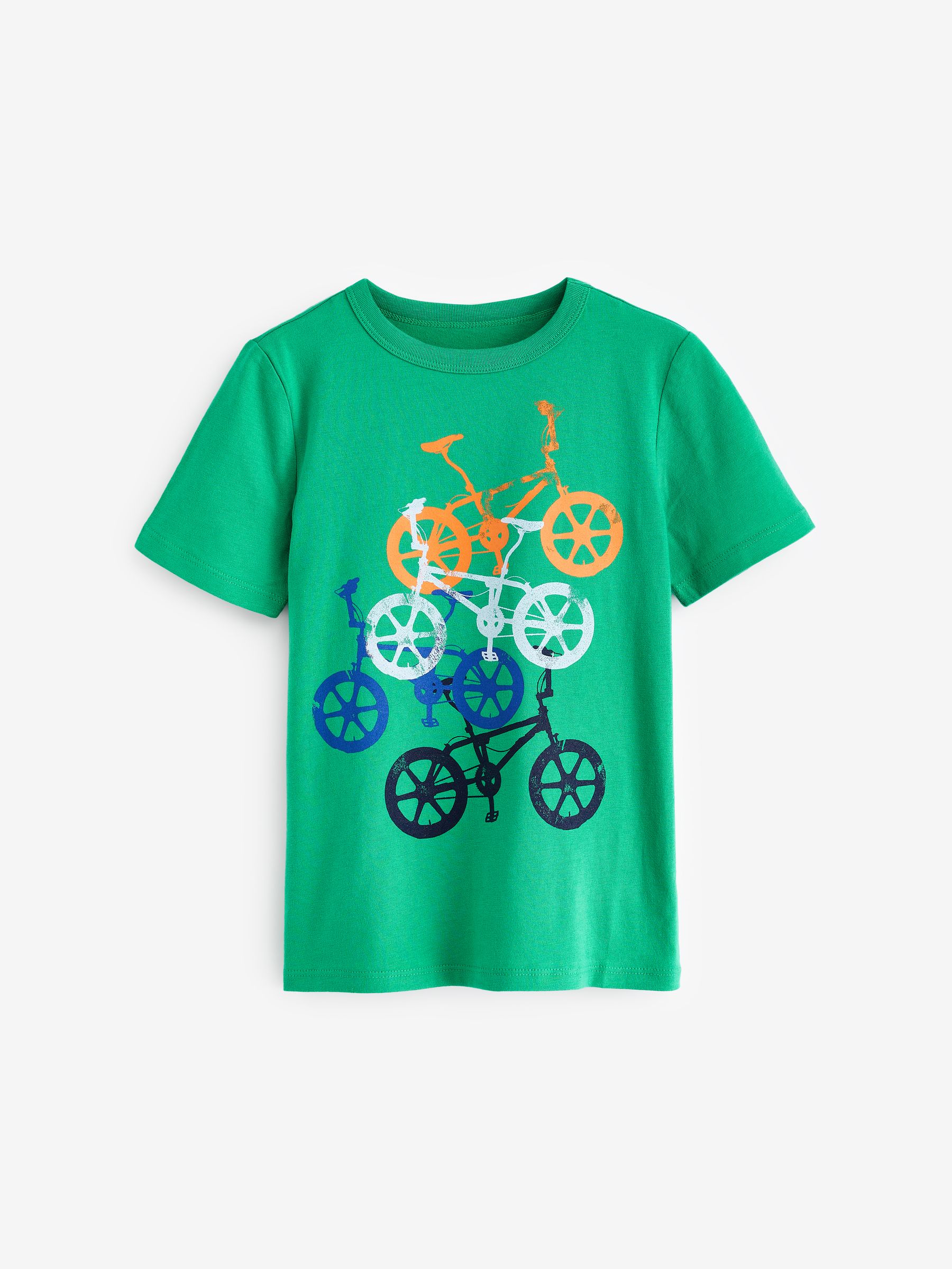 Green Bike Graphic Short Sleeve Crew Neck T-Shirt (4-13yrs) - Image 1 of 3