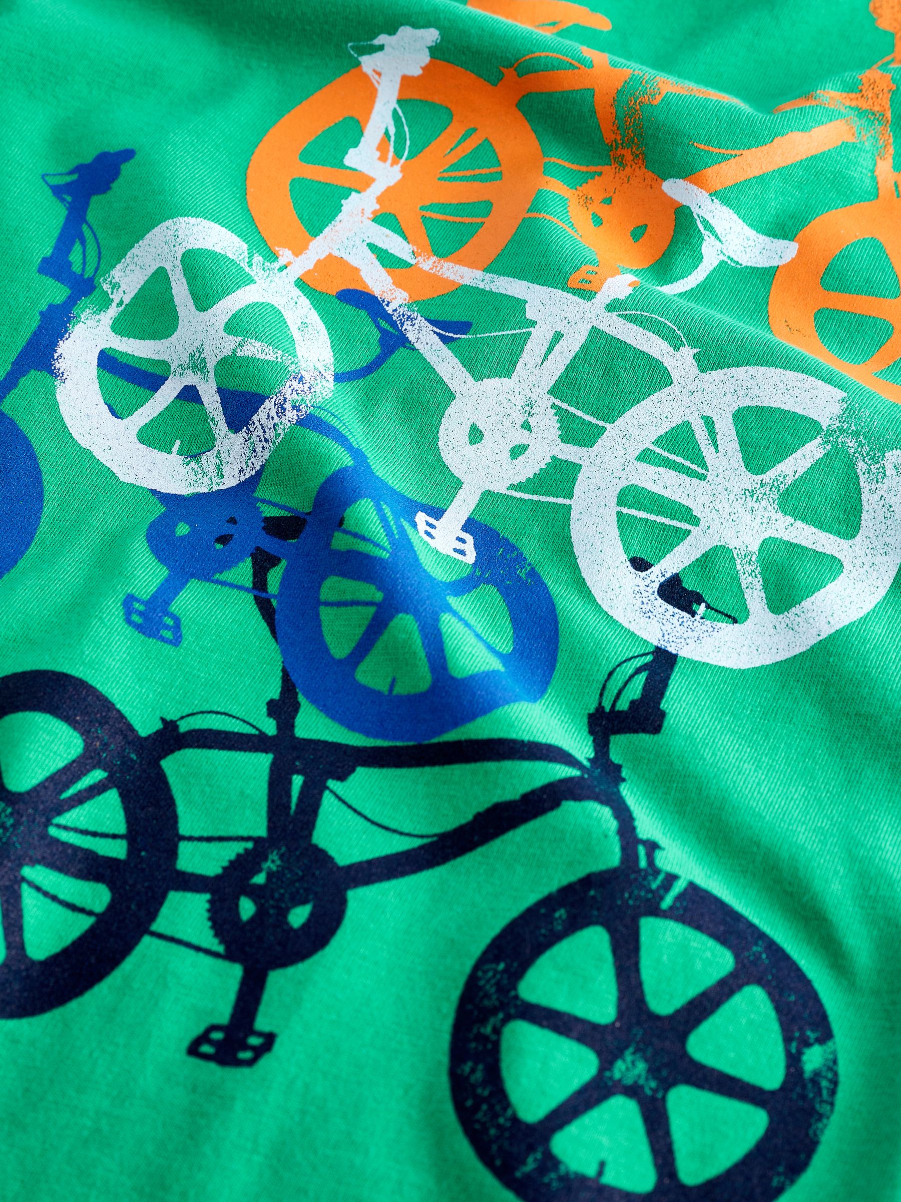 Green Bike Graphic Short Sleeve Crew Neck T-Shirt (4-13yrs) - Image 3 of 3
