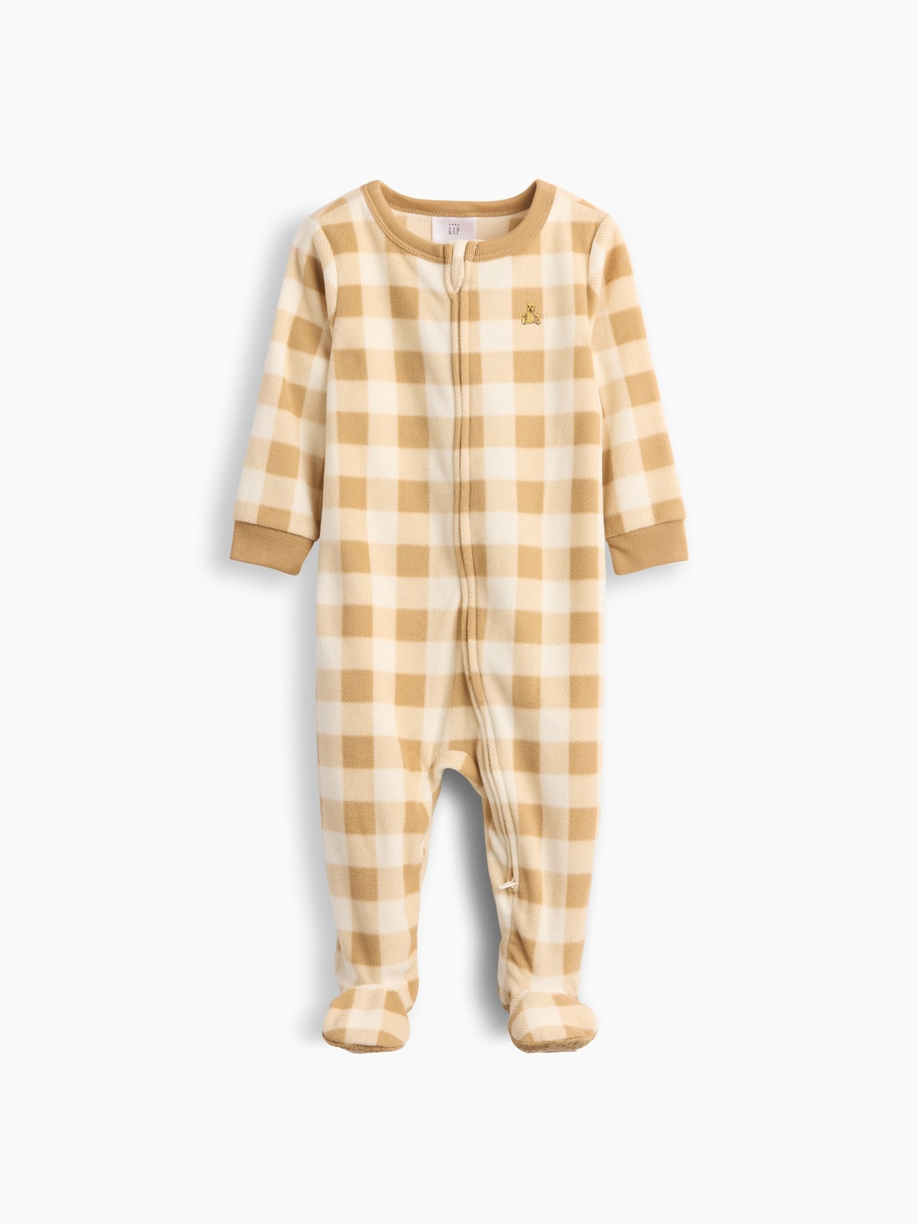 Brown Gingham Sleepsuit - Image 1 of 3