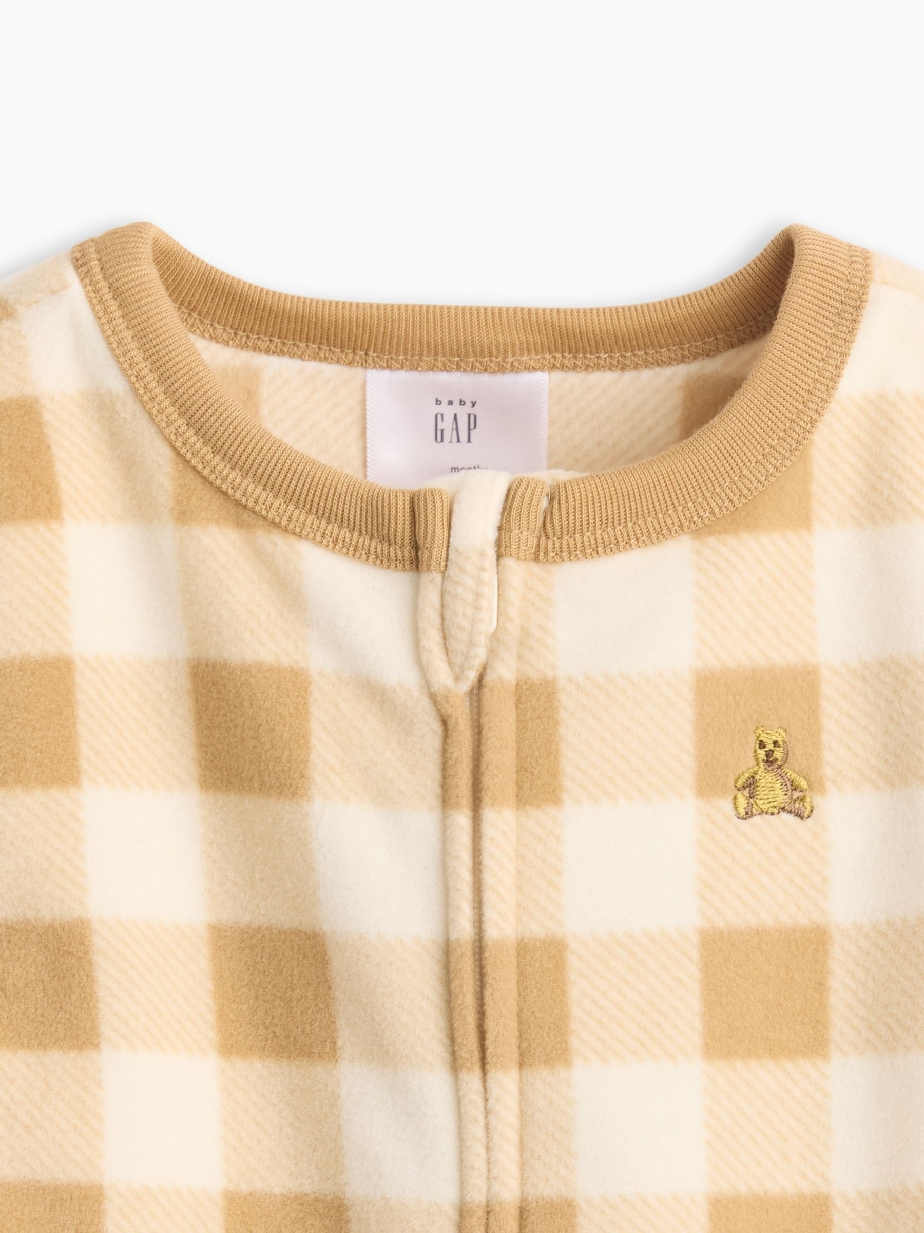 Brown Gingham Sleepsuit - Image 3 of 3 Brown Gingham Sleepsuit - Image 3 of 3