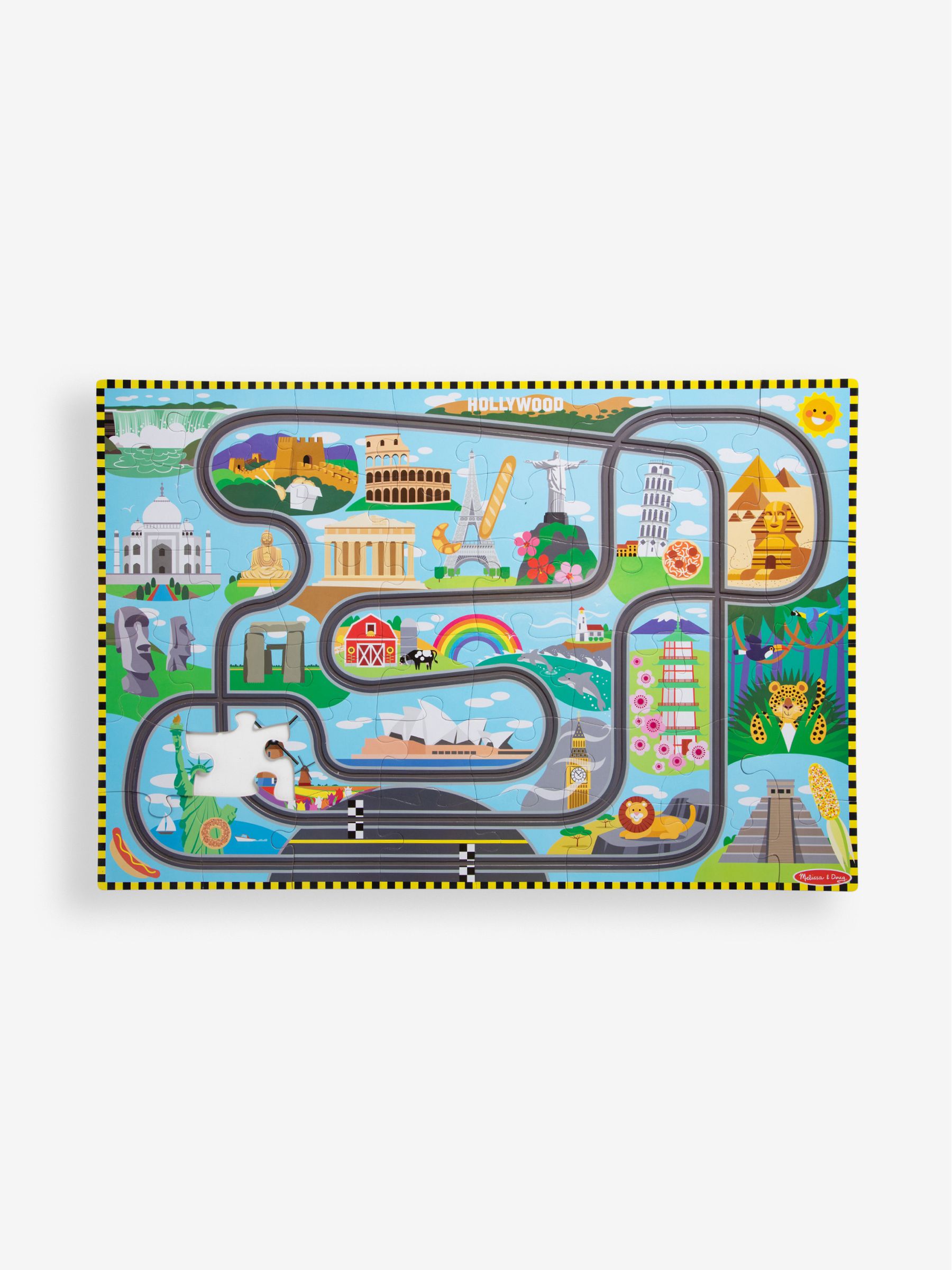 Melissa & Doug Race Track Floor Puzzle & Play Set - Image 1 of 3