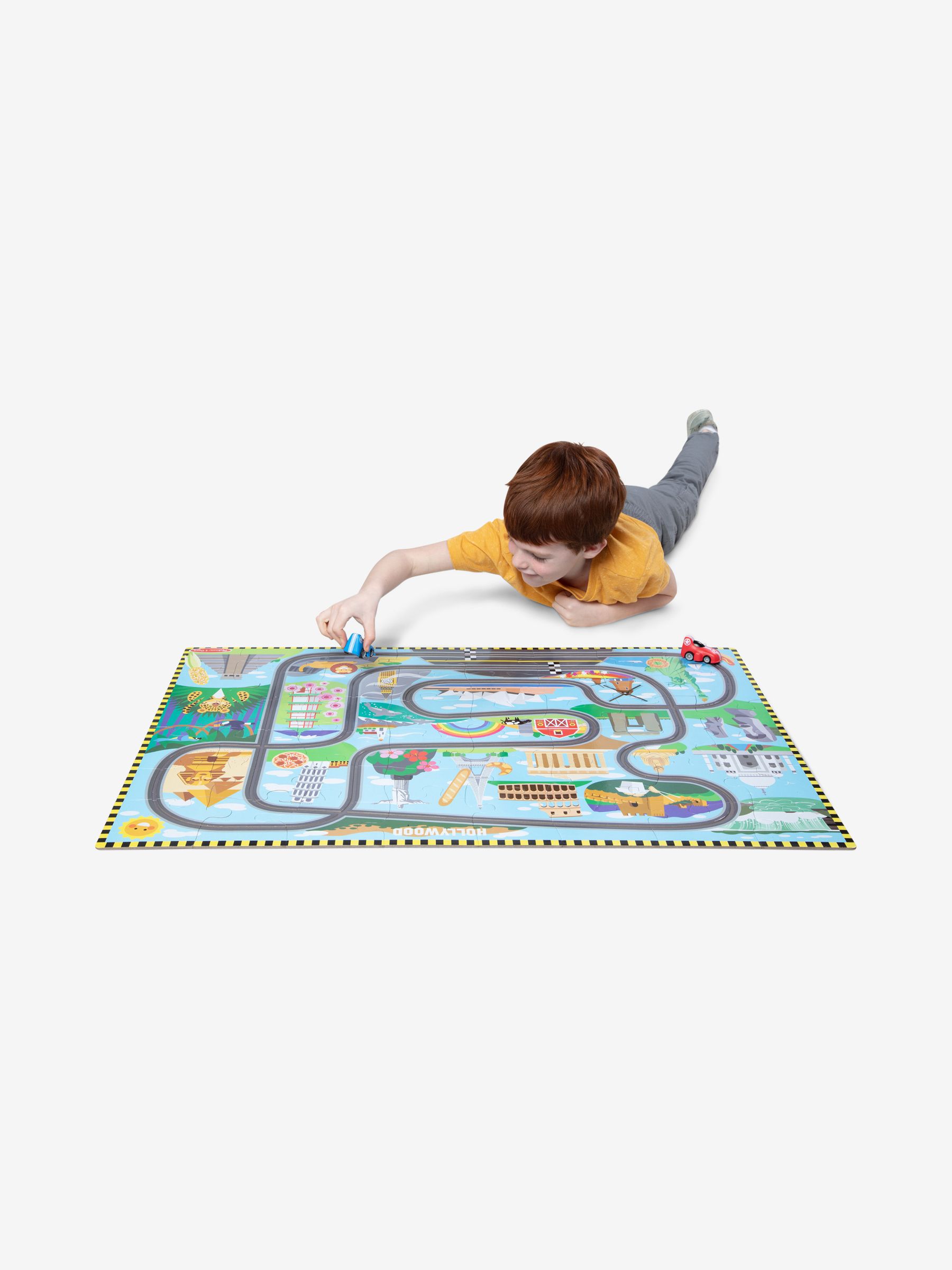 Melissa & Doug Race Track Floor Puzzle & Play Set - Image 2 of 3