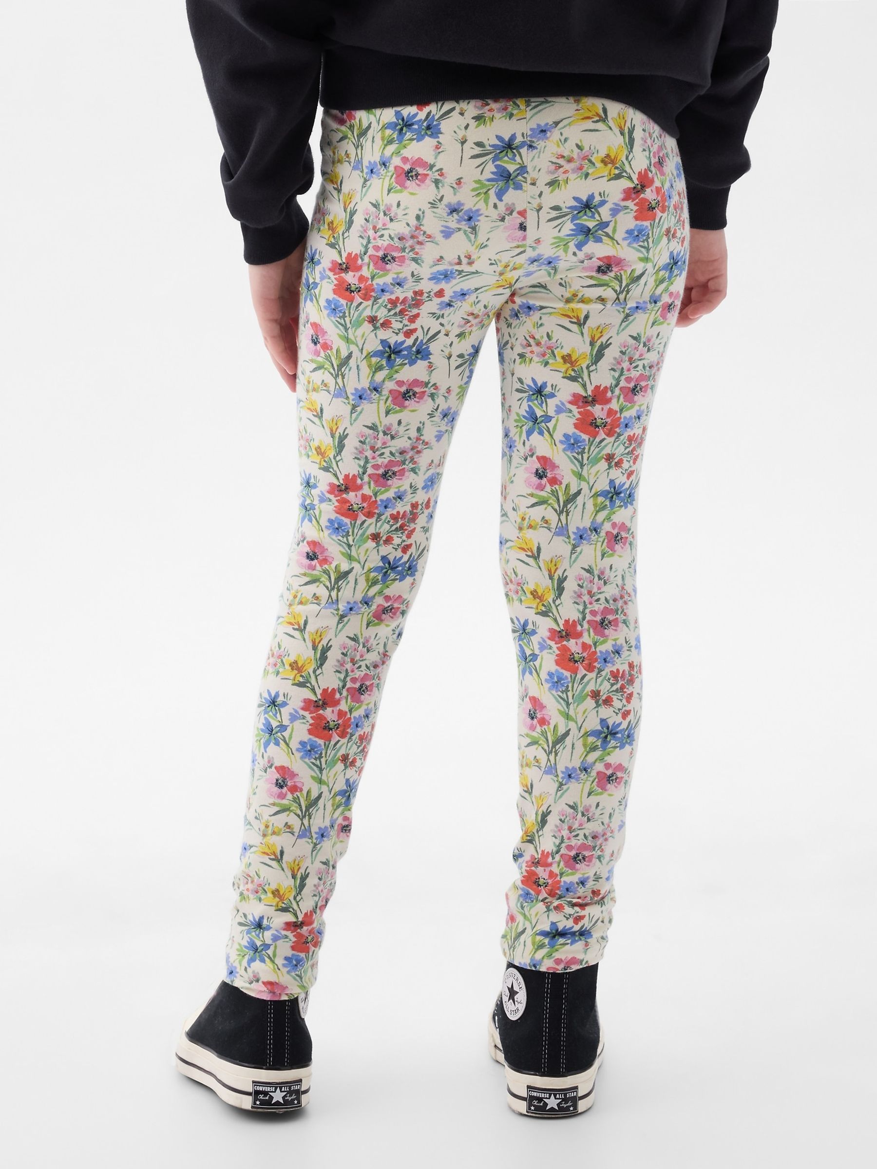 White Floral Print Leggings (4-13yrs) - Image 2 of 5