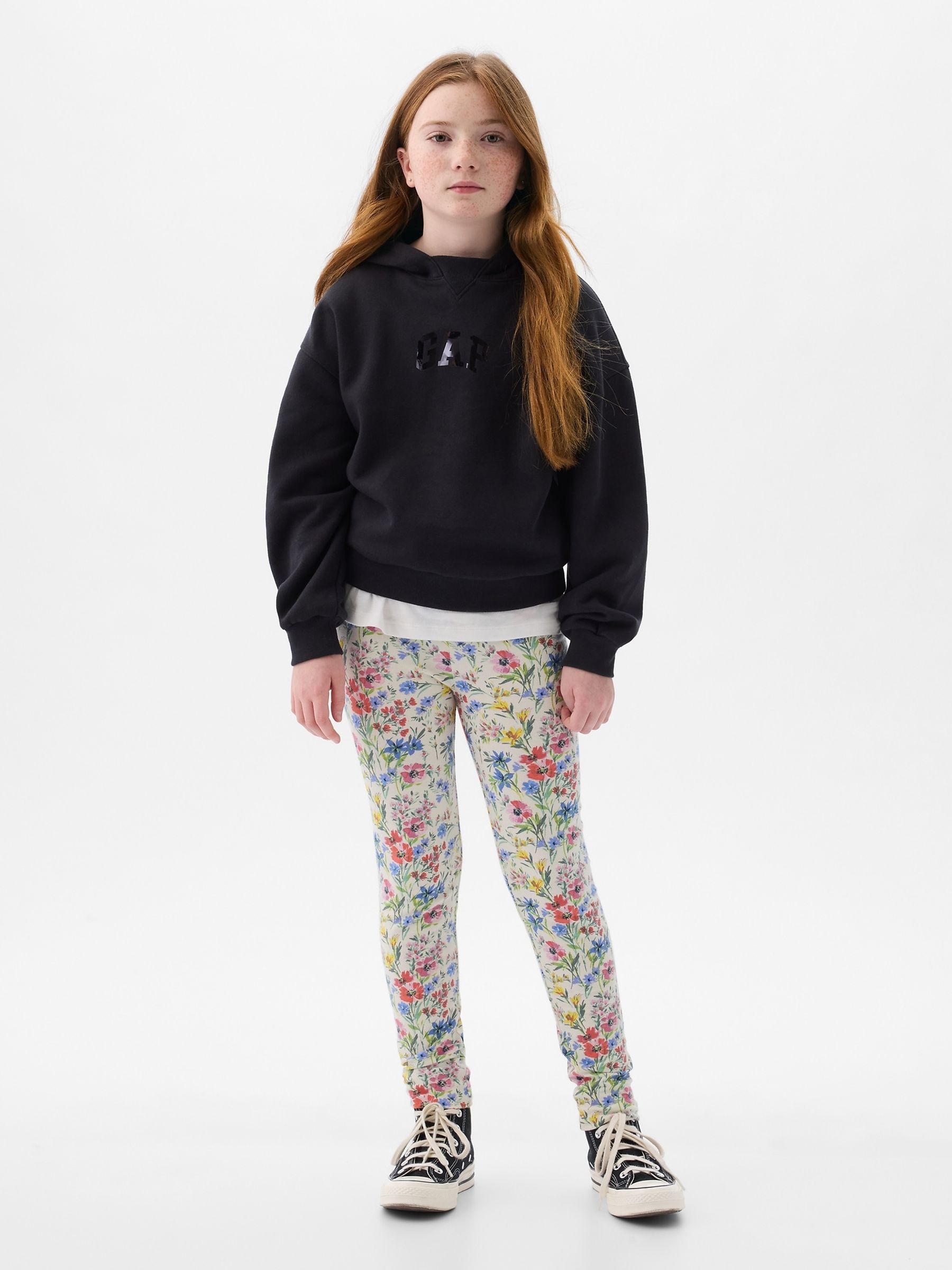 White Floral Print Leggings (4-13yrs) - Image 3 of 5