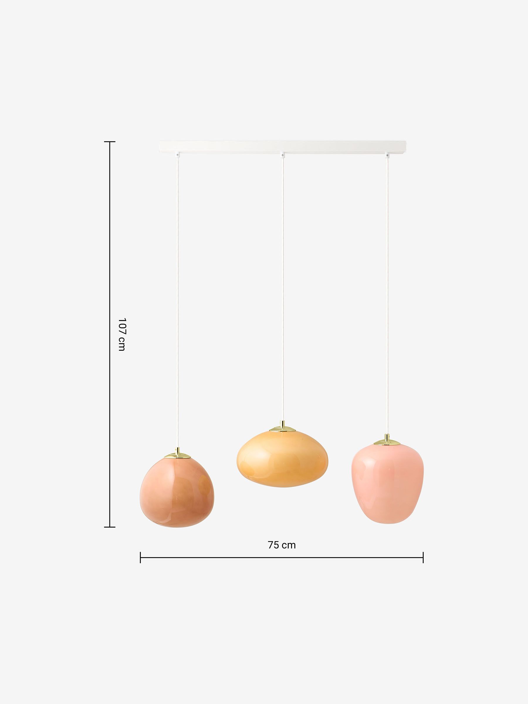 Adrianne Linear Pendant Light in Pink - Image 3 of 3