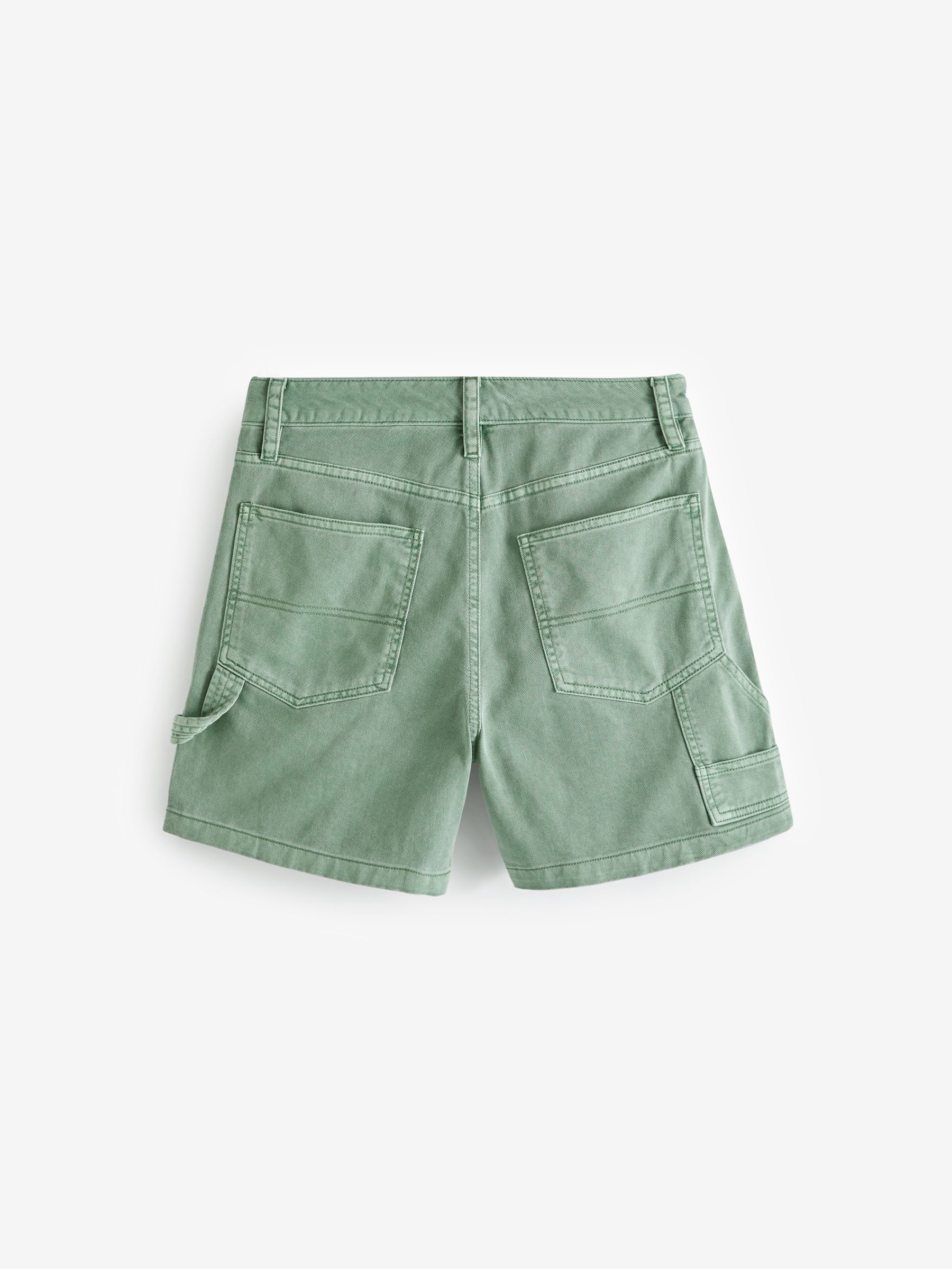 Green Cotton Twill Carpenter Shorts - Image 7 of 8