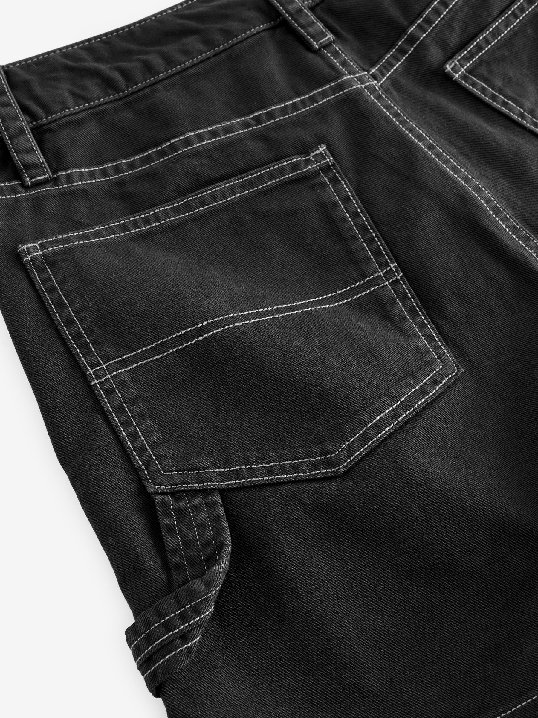Black Cotton Twill Carpenter Shorts - Image 10 of 10