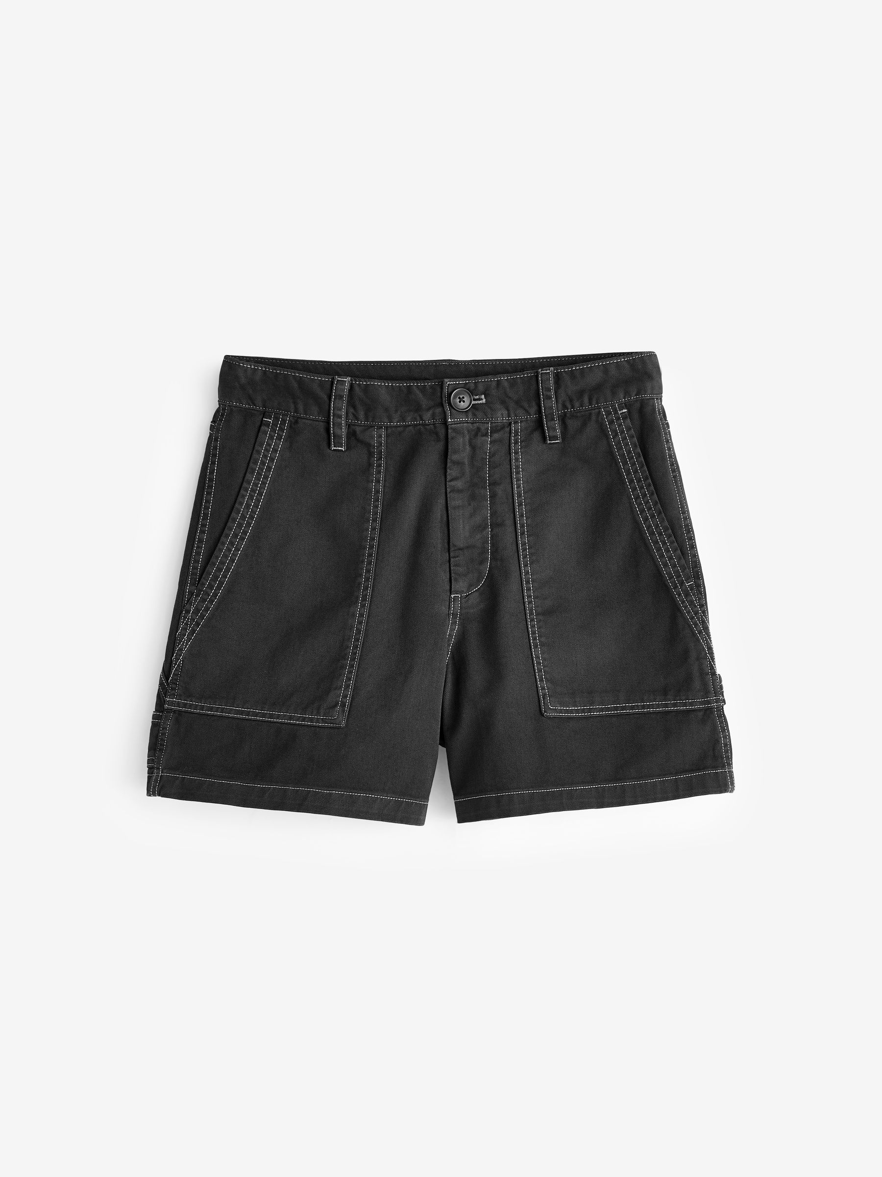 Black Cotton Twill Carpenter Shorts - Image 7 of 10