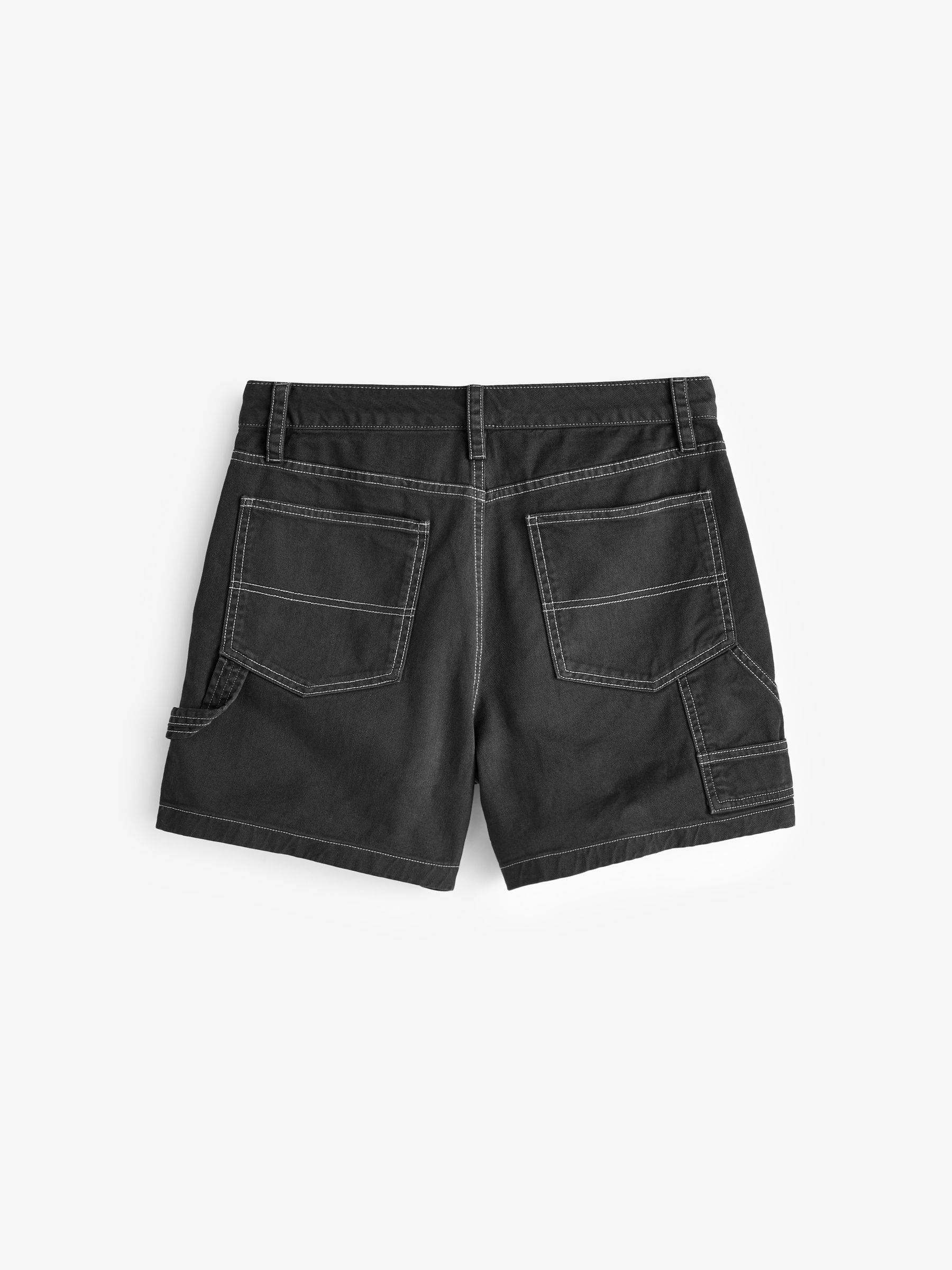 Black Cotton Twill Carpenter Shorts - Image 8 of 10