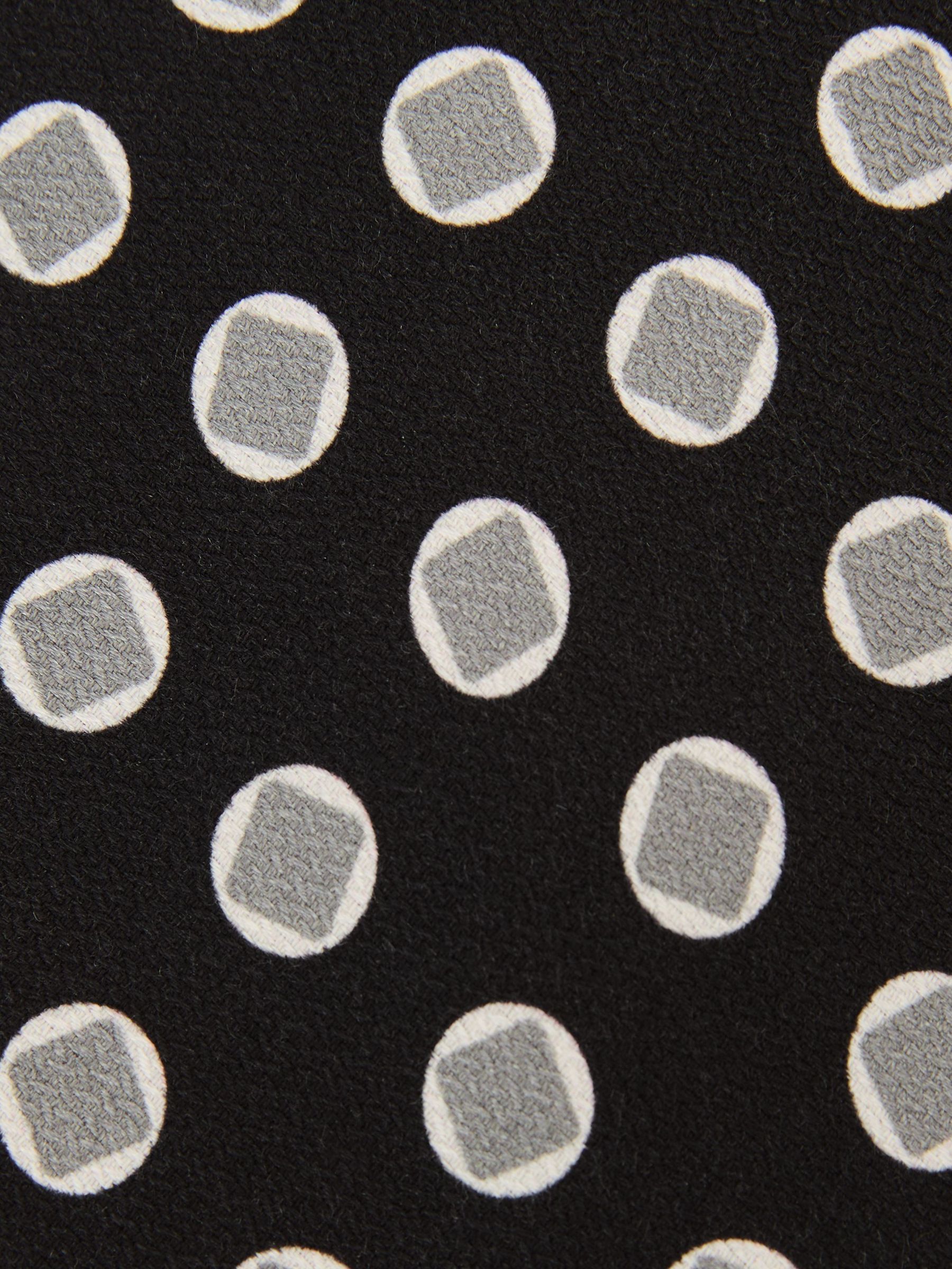 Silk Geometric Square Medallion-Print Tie in Black - Image 5 of 5