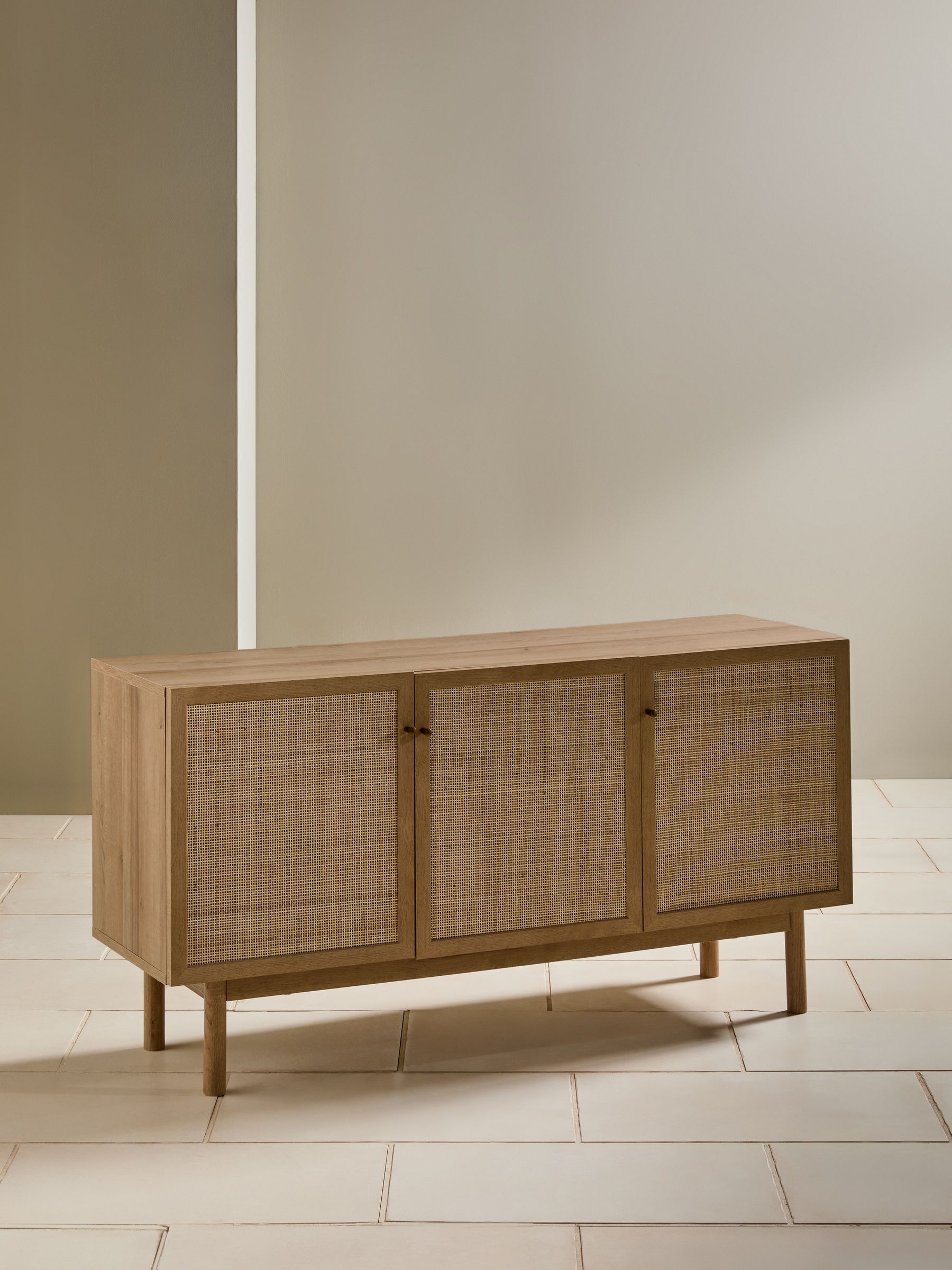 Pavia Rattan Large Sideboard in Oak Effect - Image 2 of 5
