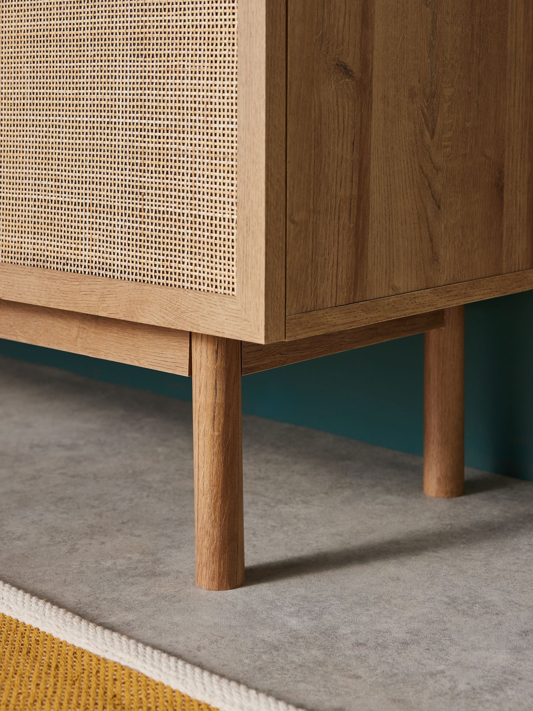 Pavia Rattan Large Sideboard in Oak Effect - Image 5 of 5