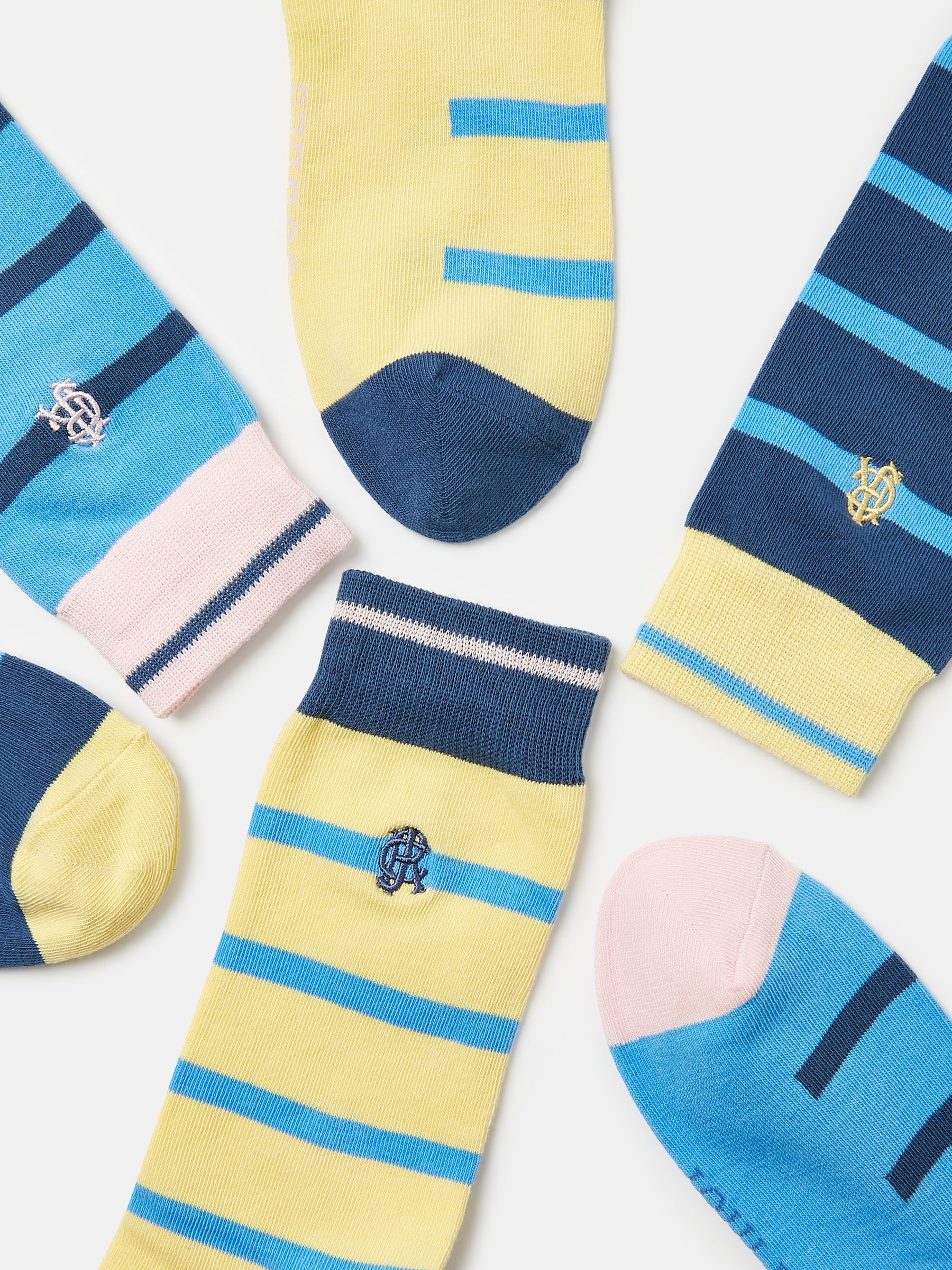 Striking Yellow/Blue Pack of Three Socks - Image 2 of 3