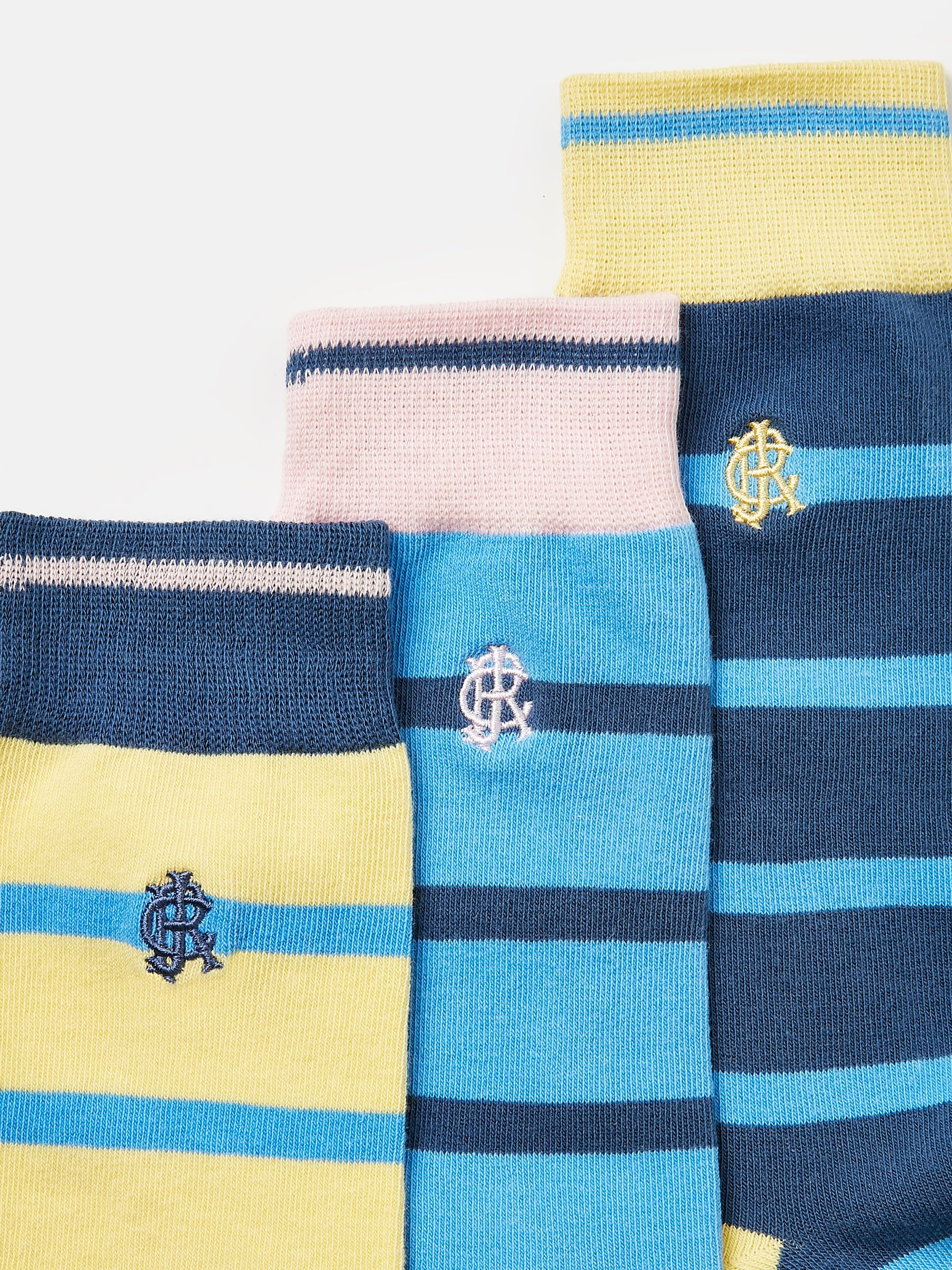 Striking Yellow/Blue Pack of Three Socks - Image 3 of 3