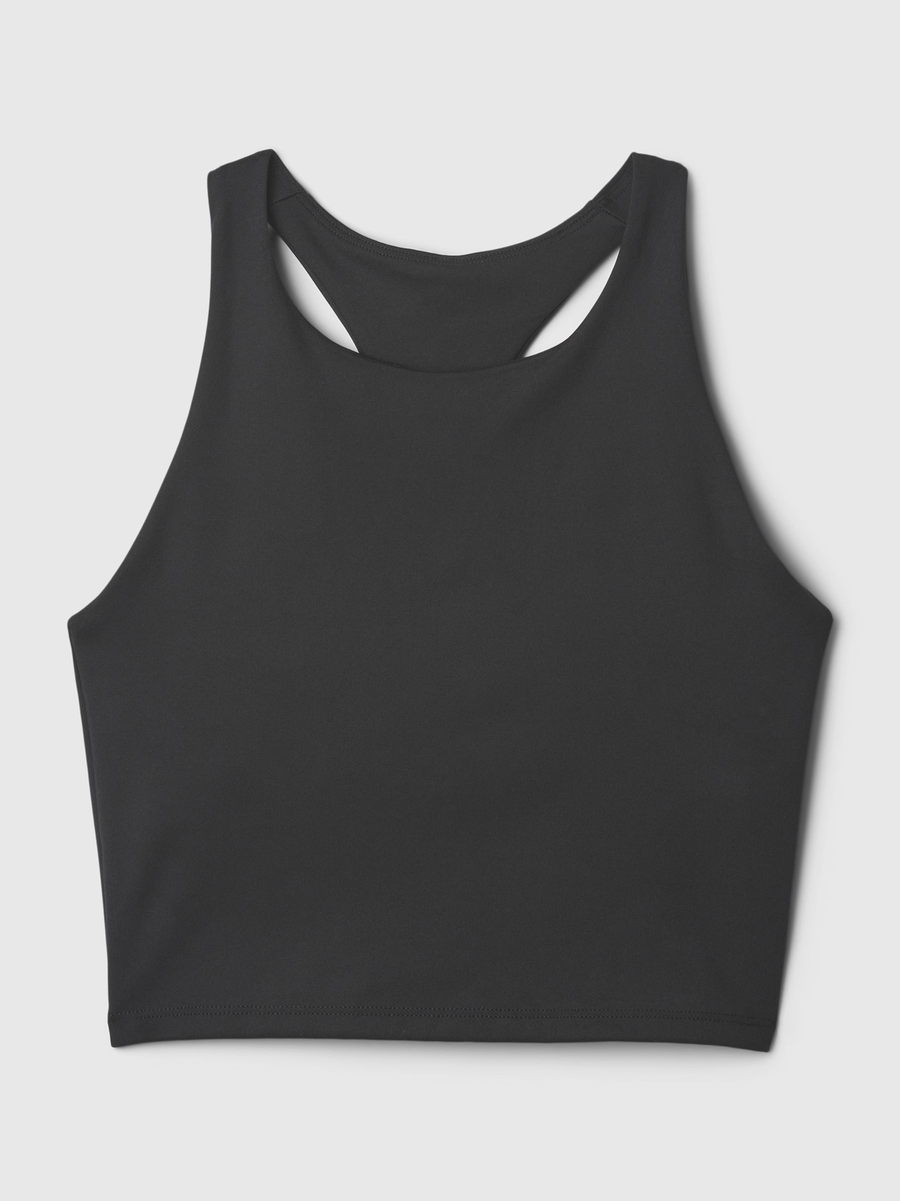 Black Cropped Sports Tank Bra - Image 4 of 5