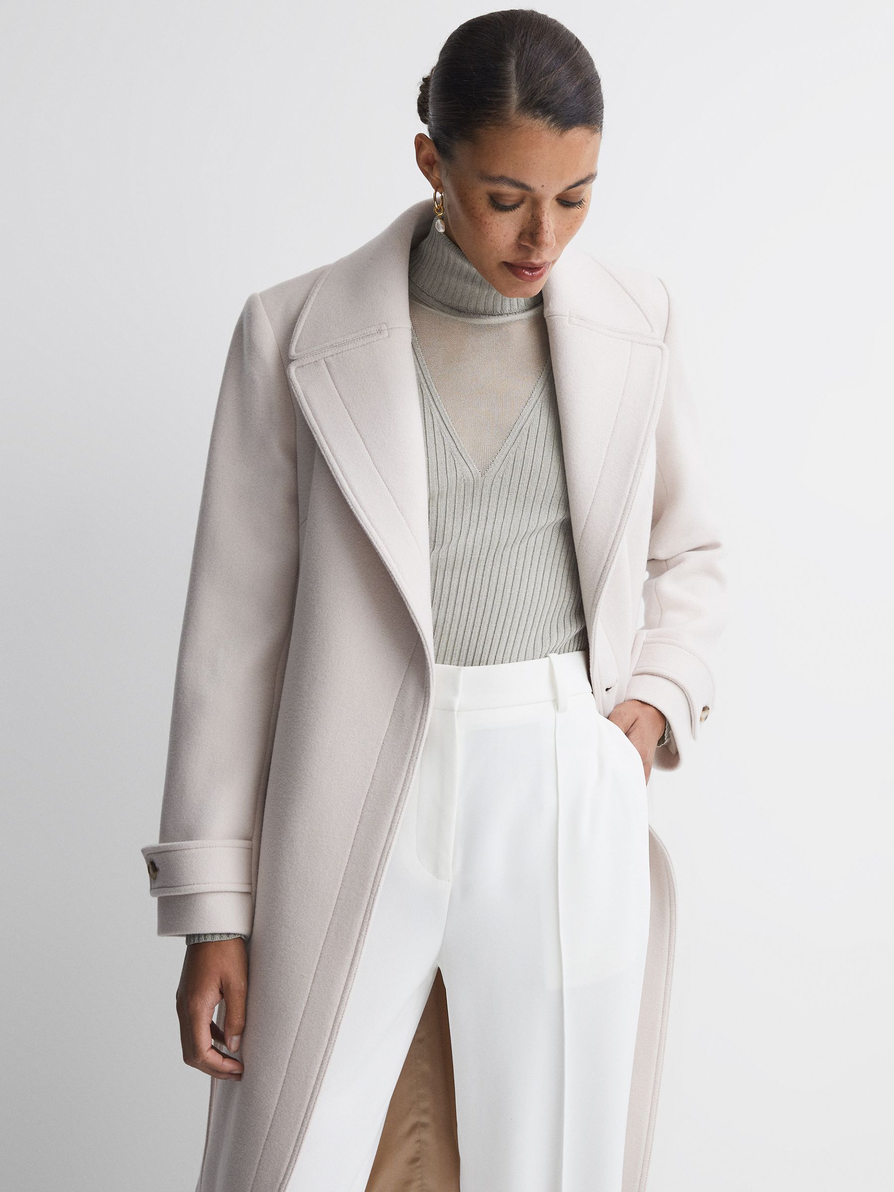Metallic Ribbed Mesh Panel Funnel Neck Top in Silver - Image 6 of 6