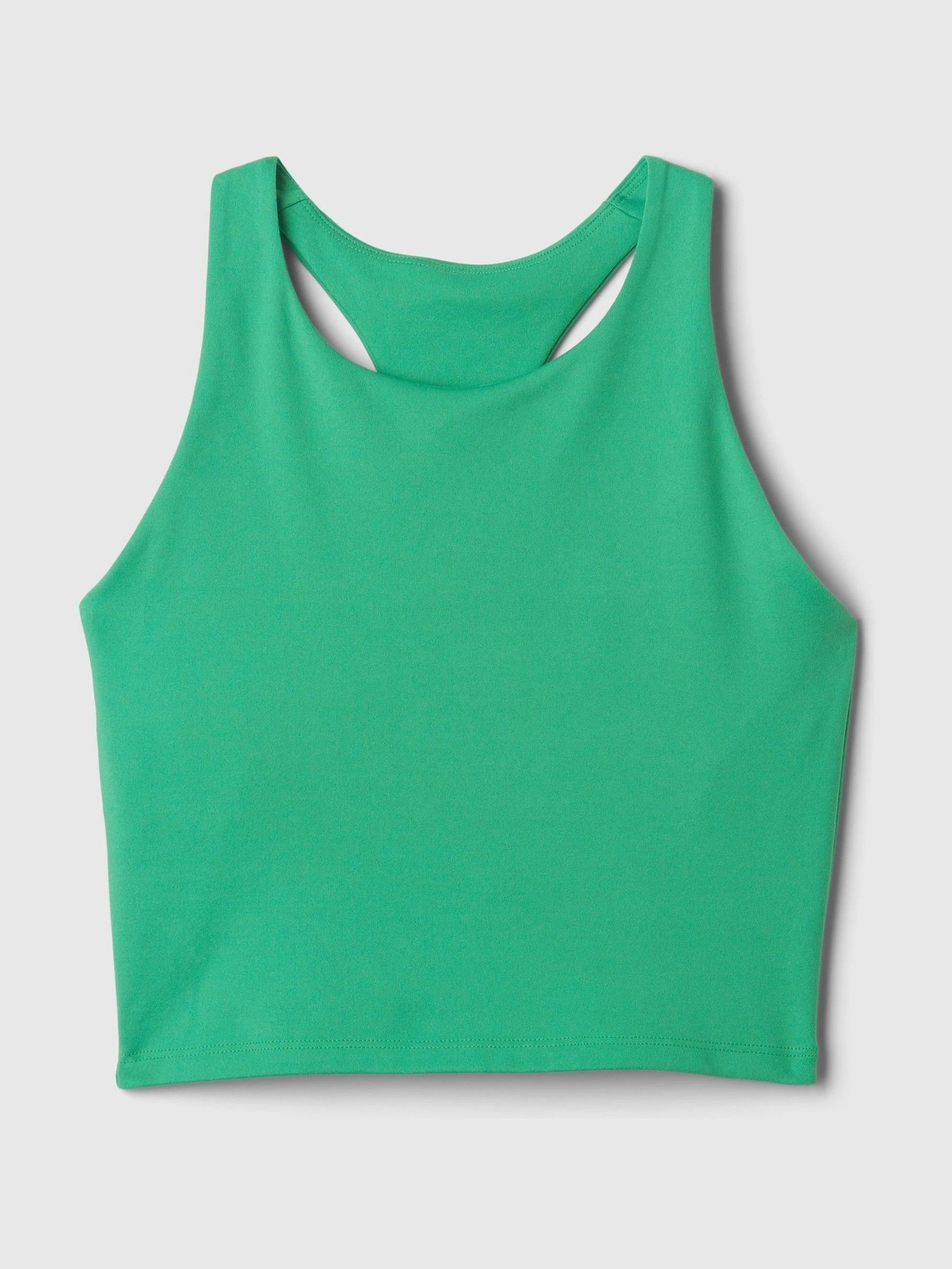 Green Built-in-Bra Racerback Crop Top - Image 4 of 5