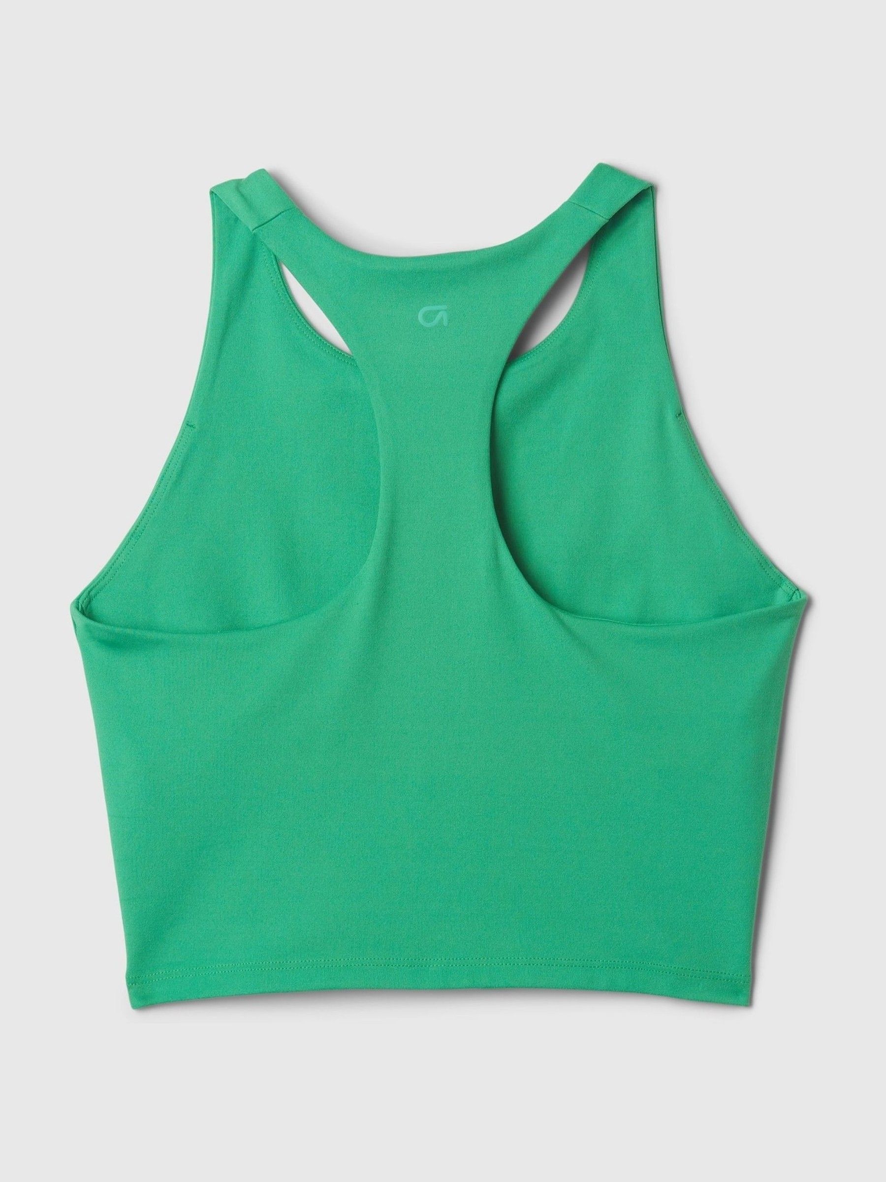 Green Built-in-Bra Racerback Crop Top - Image 5 of 5