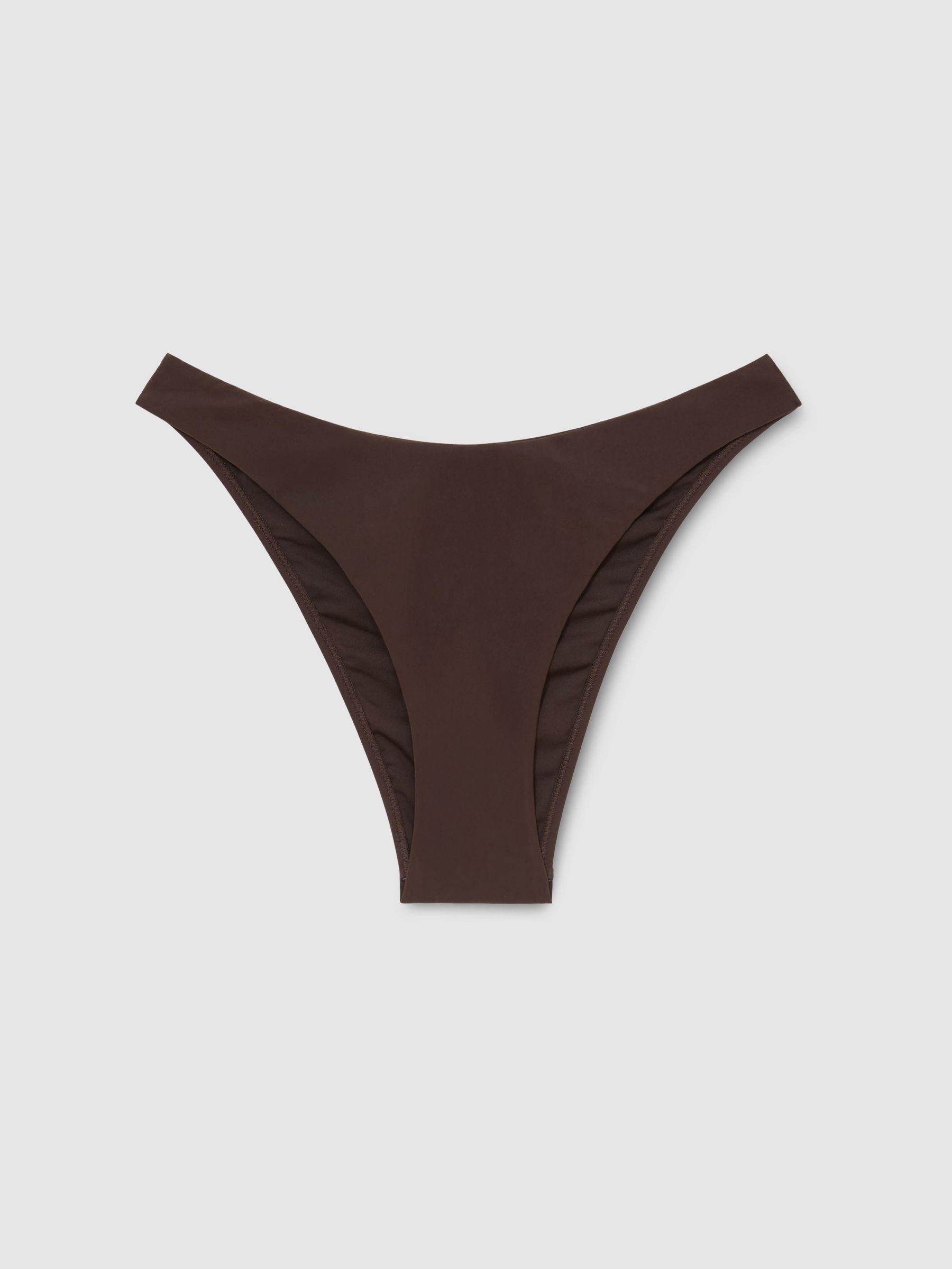 Fixed-Side Brazilian Bikini Bottoms in Chocolate Brown - Image 2 of 6