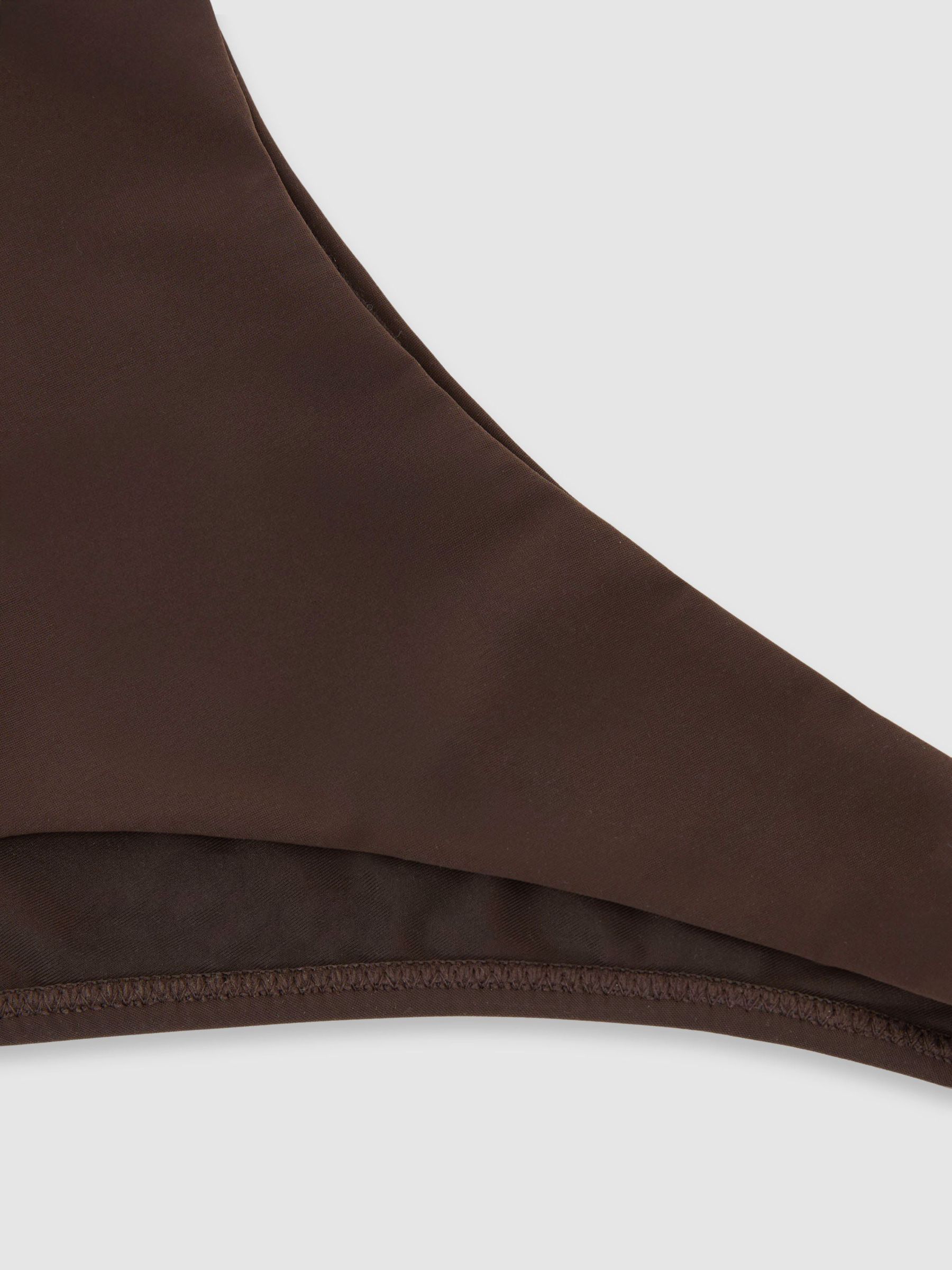 Fixed-Side Brazilian Bikini Bottoms in Chocolate Brown - Image 6 of 6