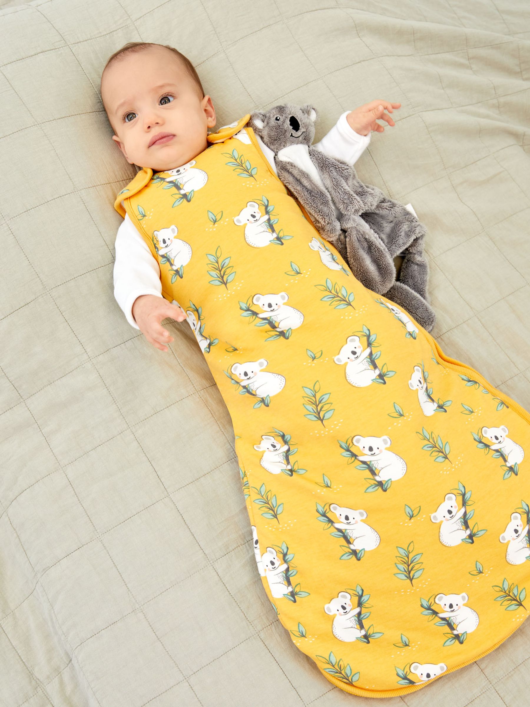 Mustard Yellow Koala Koala Print 2.5 Tog Baby Sleeping Bag - Image 1 of 6