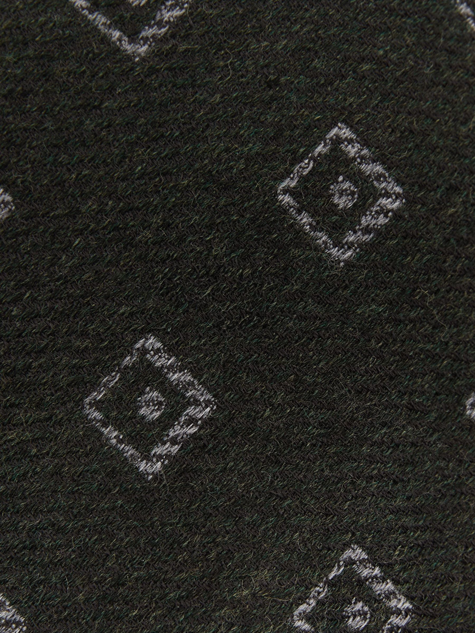 Wool-Silk Diamond-Medallion Unlined Tie in Forest Green - Image 5 of 5