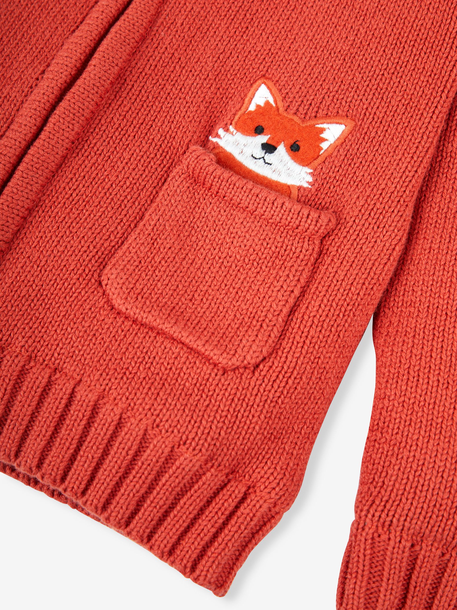 Rust Kids' Fox Cosy Hooded Cardigan - Image 3 of 3