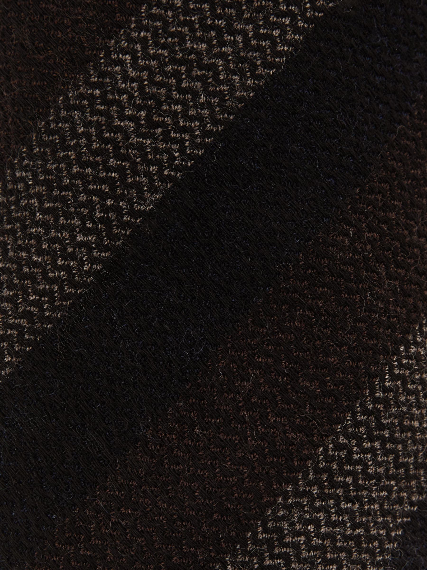 Wool Striped Unlined Tie in Brown/Navy/Grey - Image 5 of 5