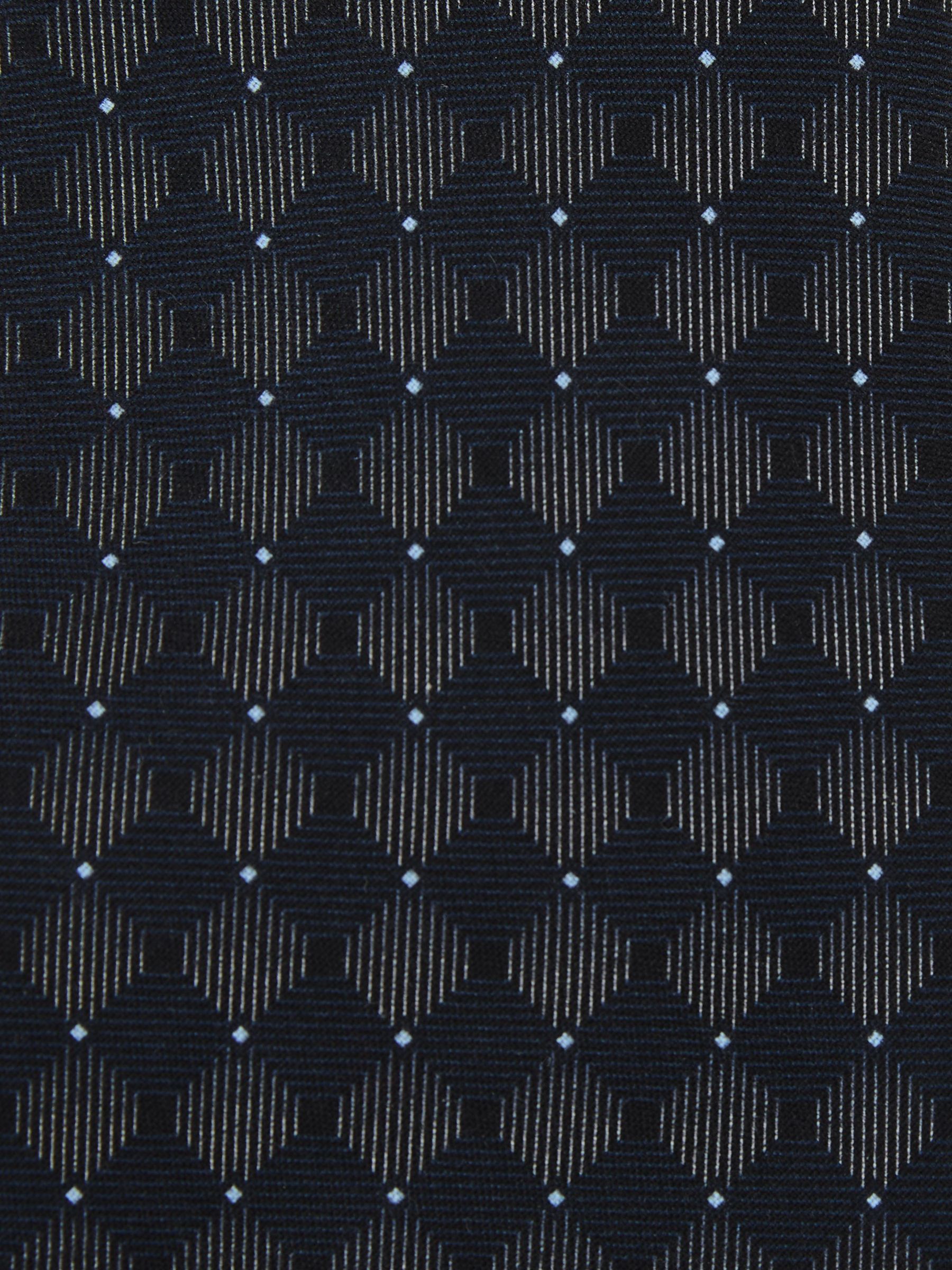 Silk-Blend Woven Tonal Diamond Tie in Navy - Image 5 of 5