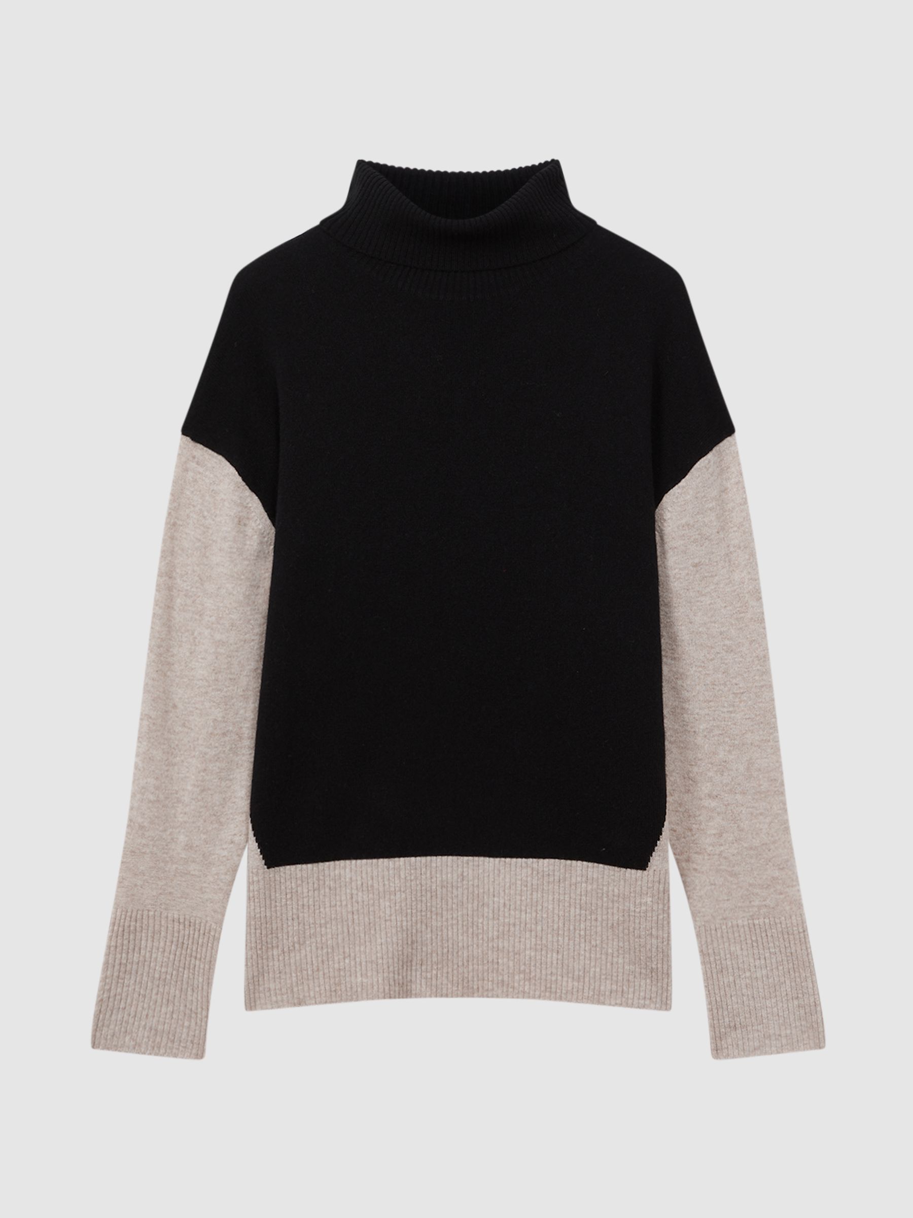 Alexis Stone/Black Wool Blend Roll Neck Jumper - Image 2 of 5