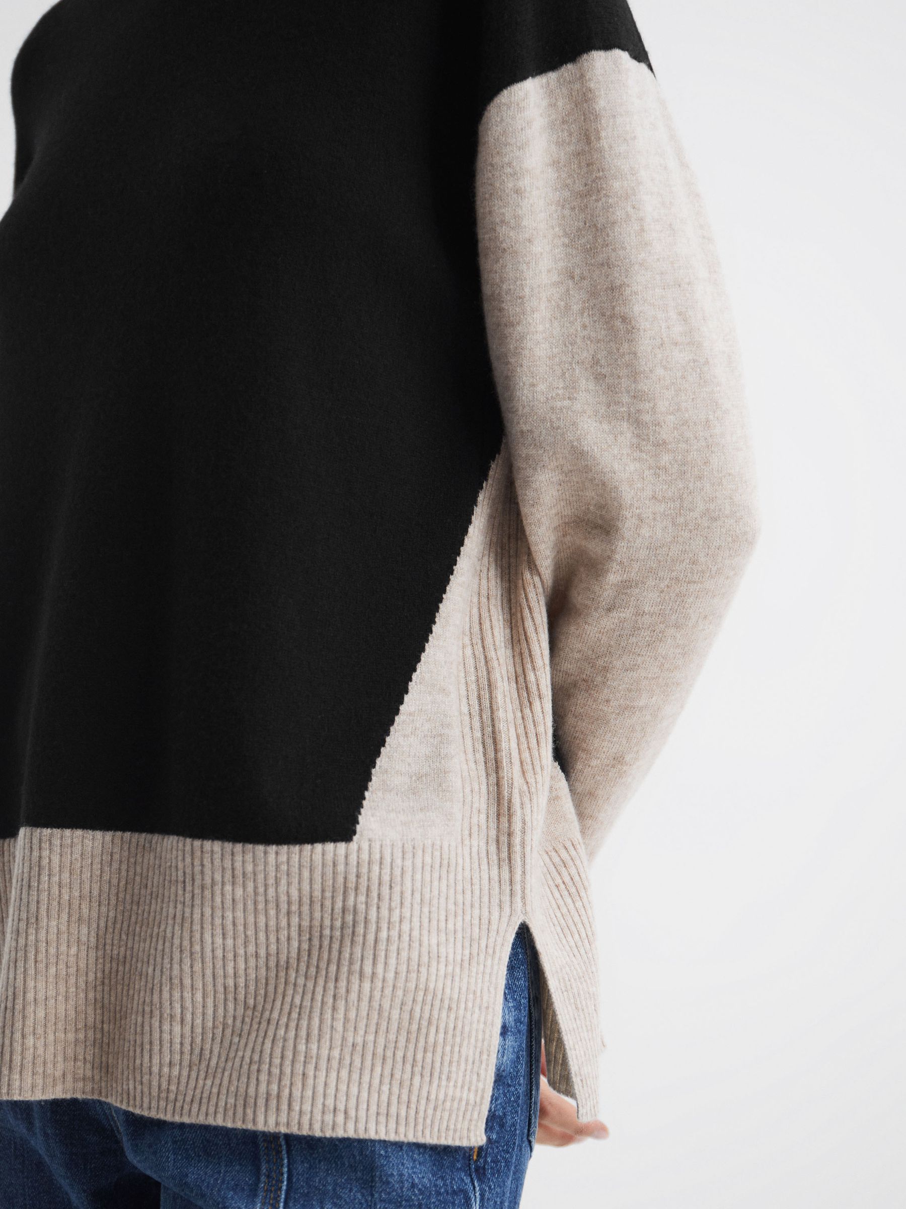 Alexis Stone/Black Wool Blend Roll Neck Jumper - Image 4 of 5