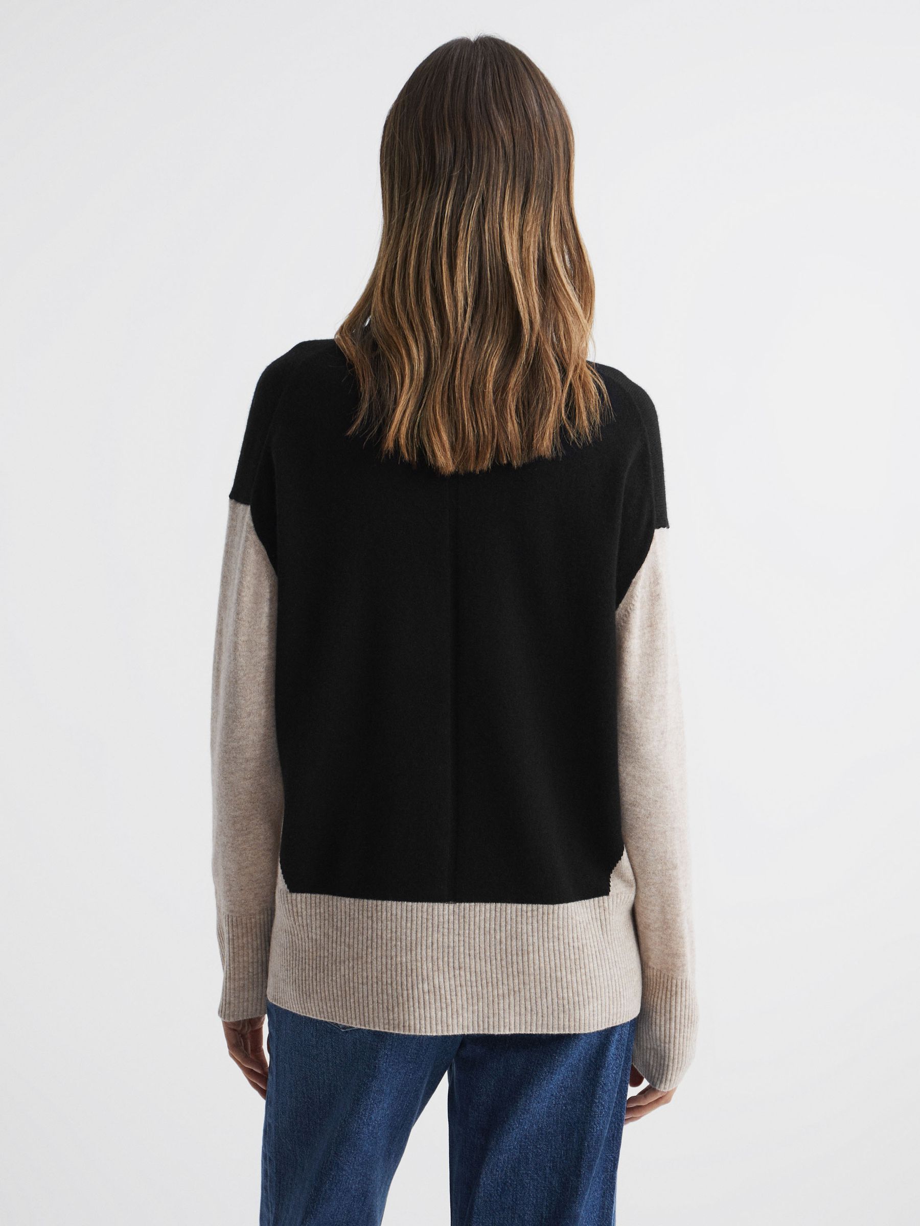 Alexis Stone/Black Wool Blend Roll Neck Jumper - Image 5 of 5