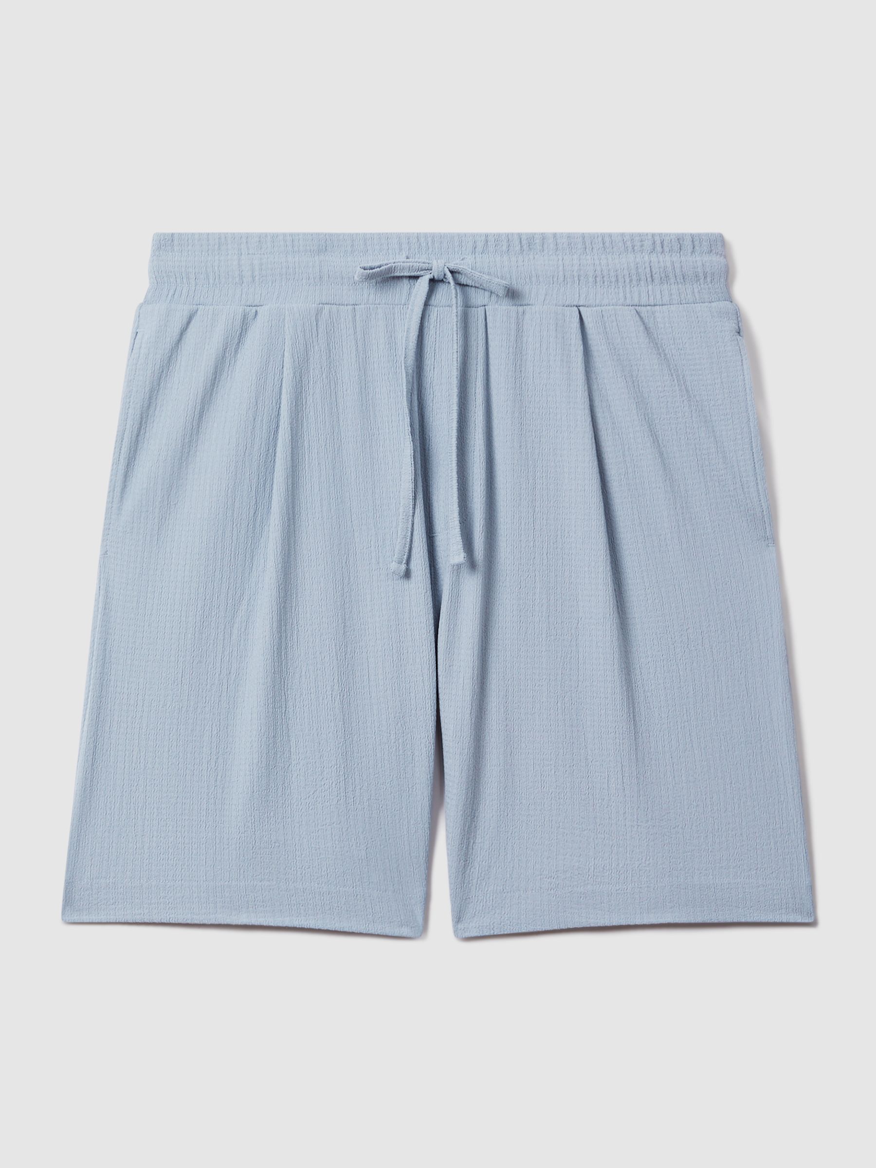 Textured Drawstring Shorts in Porcelain Blue - Image 2 of 6