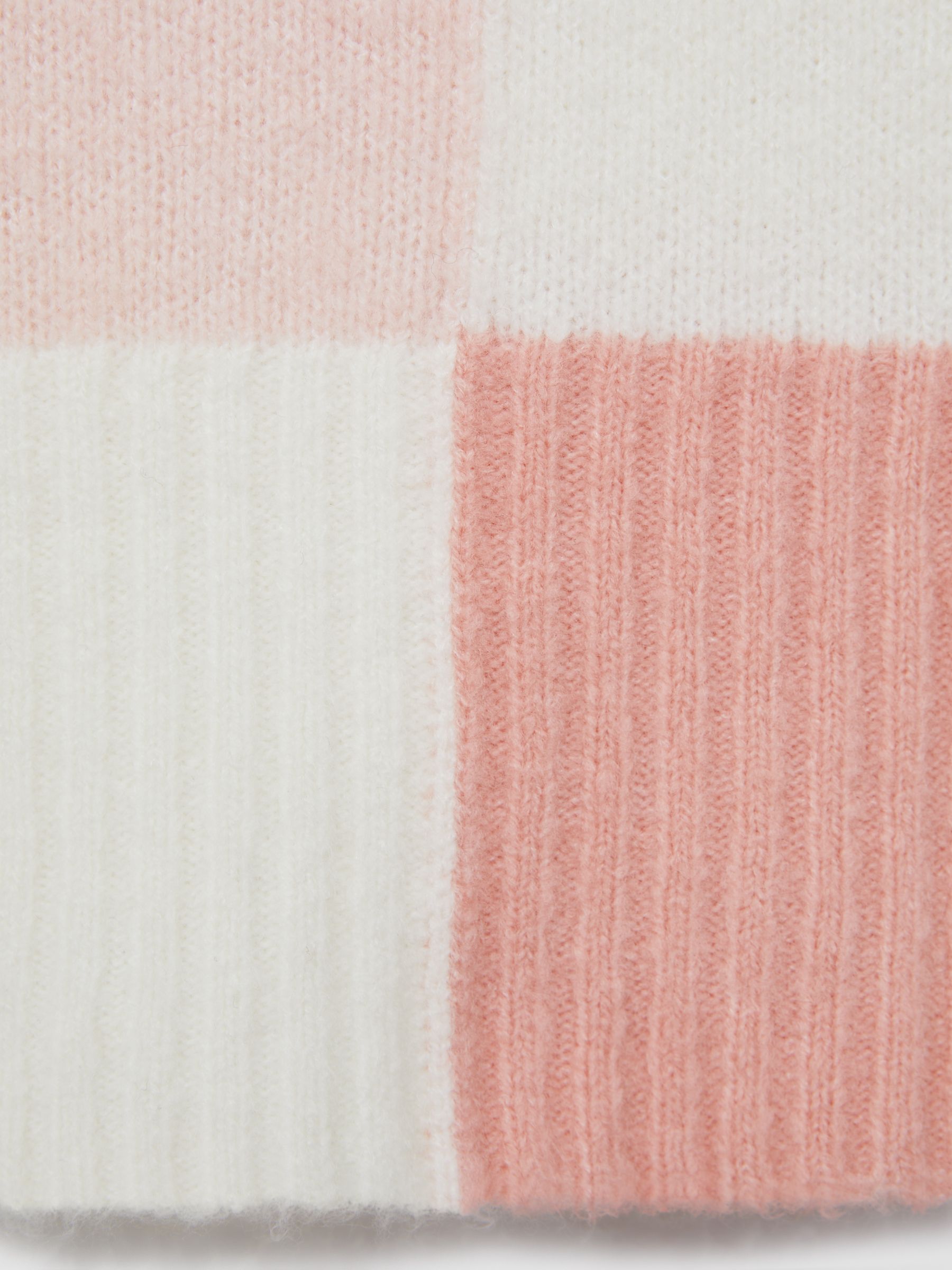 9-14 yrs Knitted Colourblock Roll Neck Jumper in Ivory - Image 6 of 6