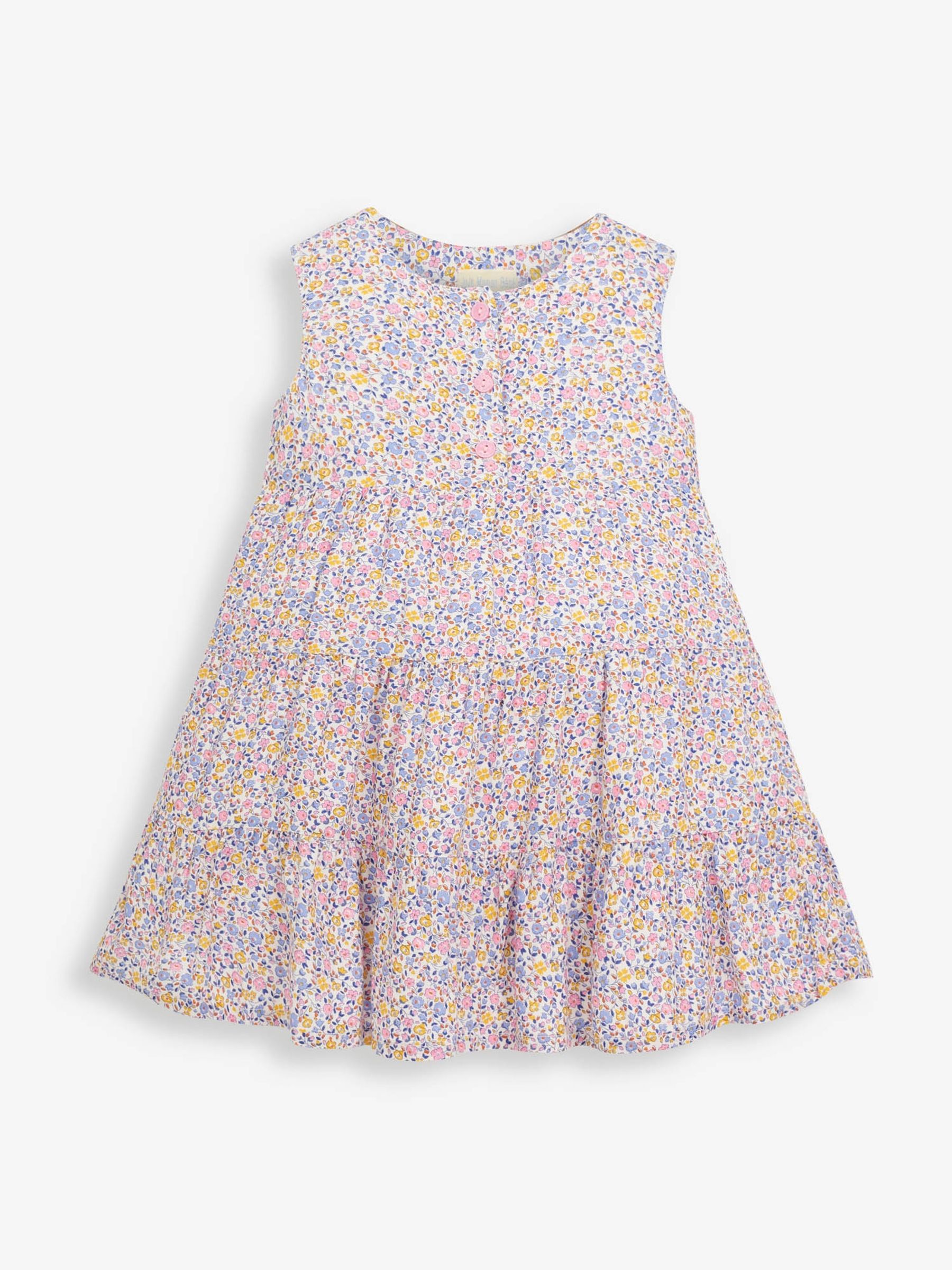 Yellow Ditsy Girls' Tiered Dress - Image 1 of 2