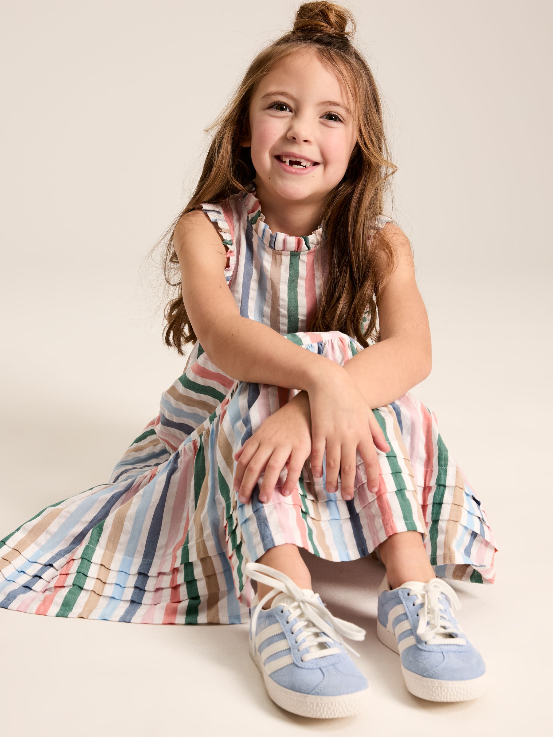 Girls' Poppie Multi Stripe Tiered Dress - Image 3 of 6