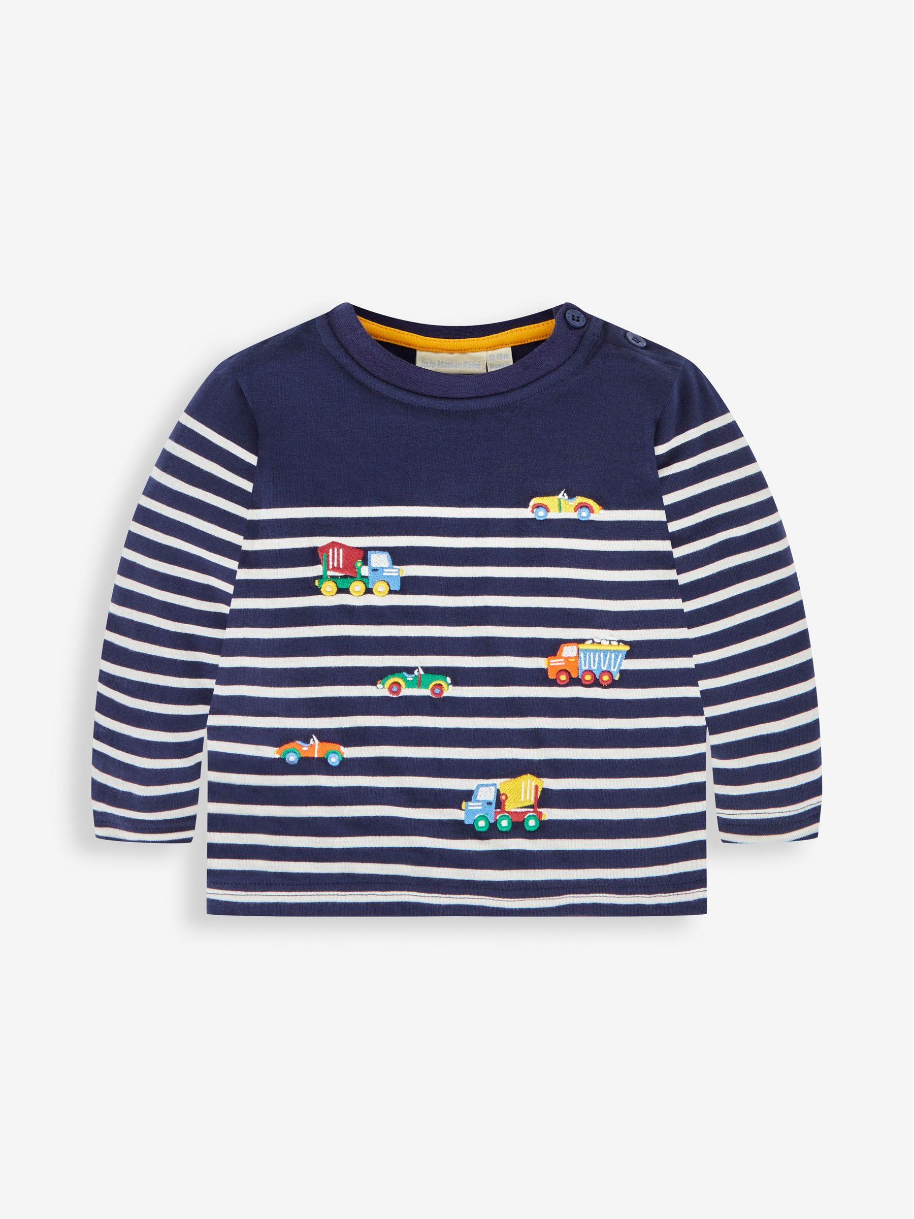 Navy Ecru Stripe Transport Appliqué Top - Image 1 of 3