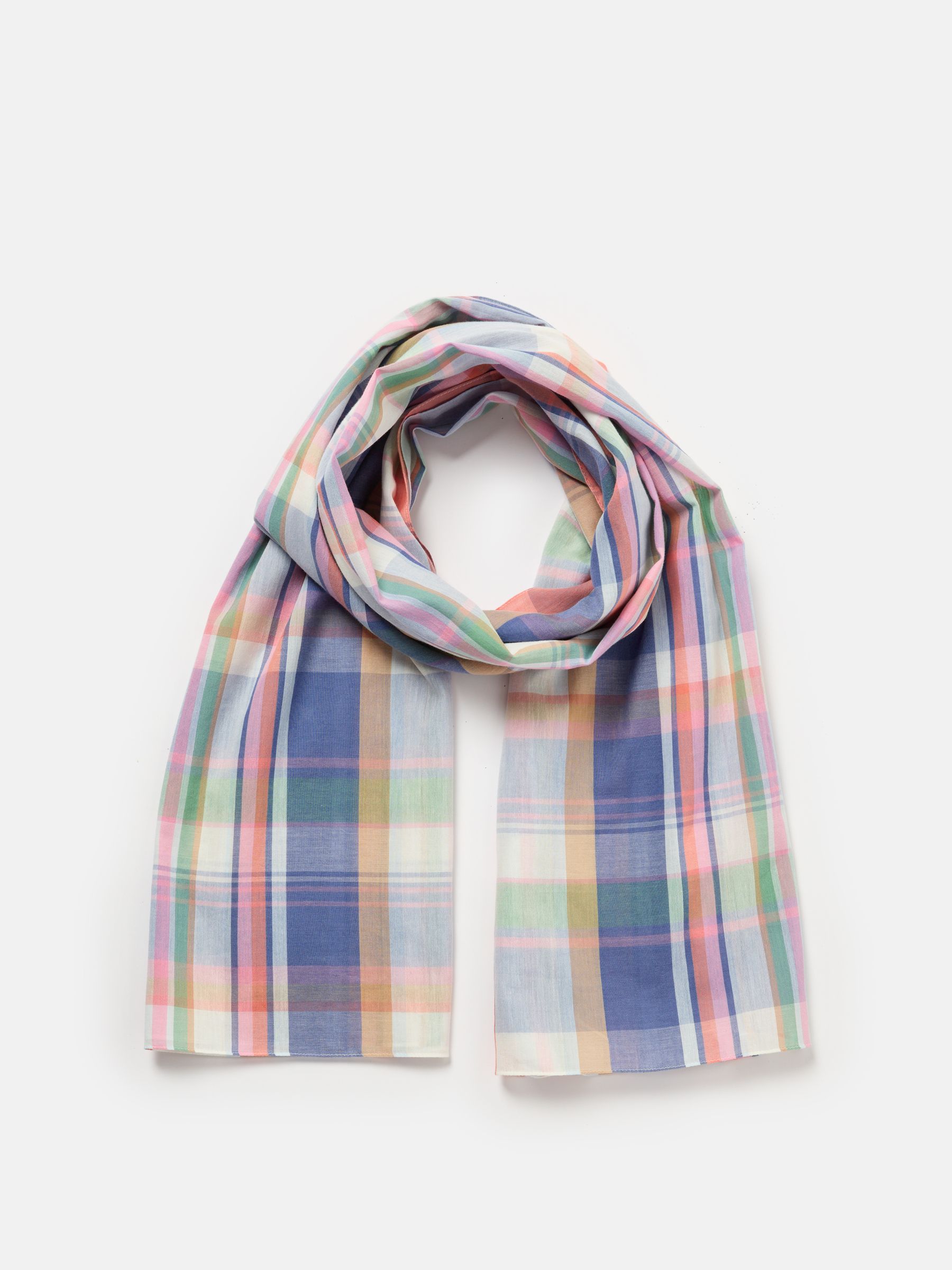 Harlyn Blue Cotton Summer Scarf - Image 3 of 5