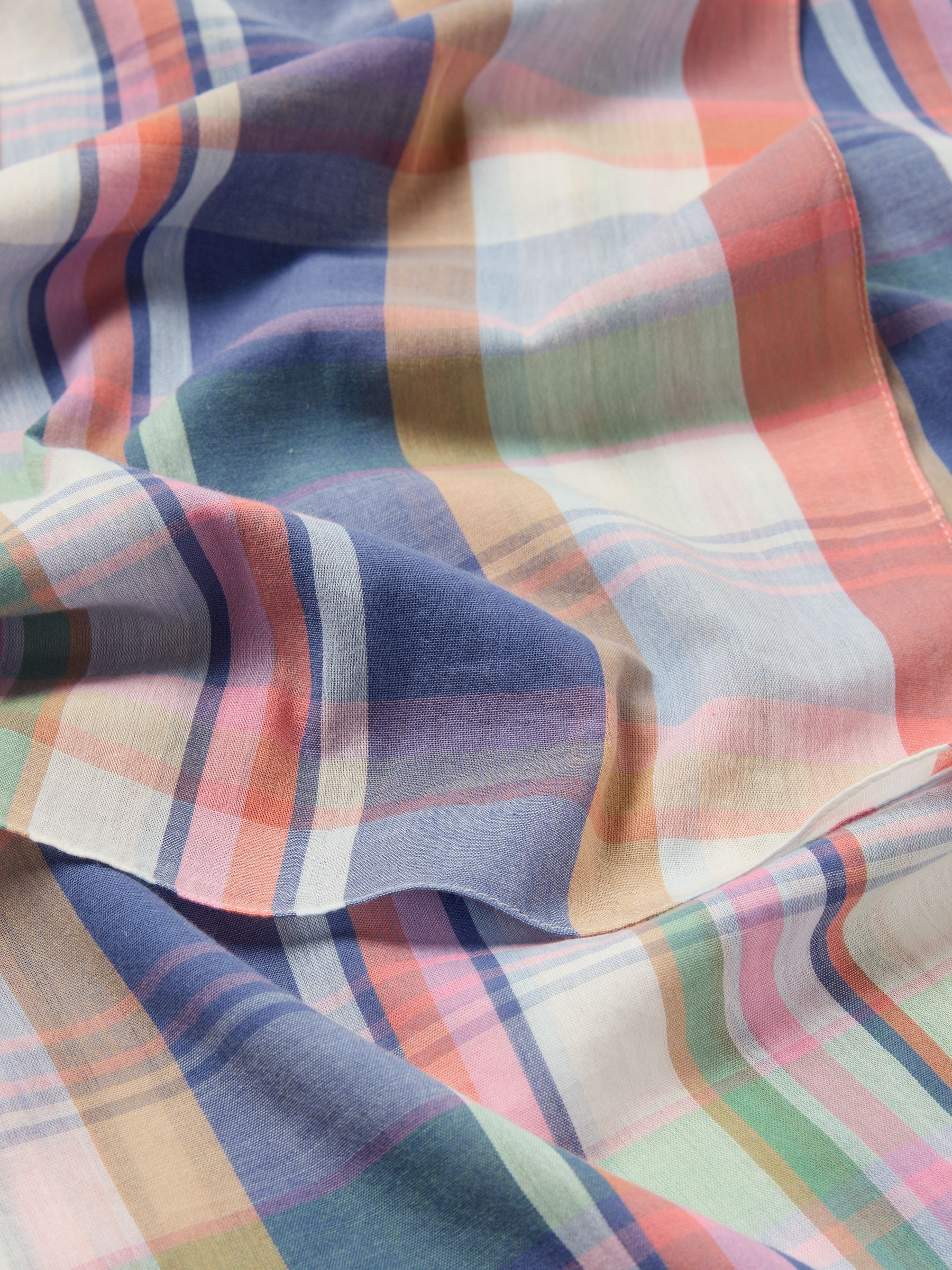 Harlyn Blue Cotton Summer Scarf - Image 5 of 5 Harlyn Blue Cotton Summer Scarf - Image 5 of 5