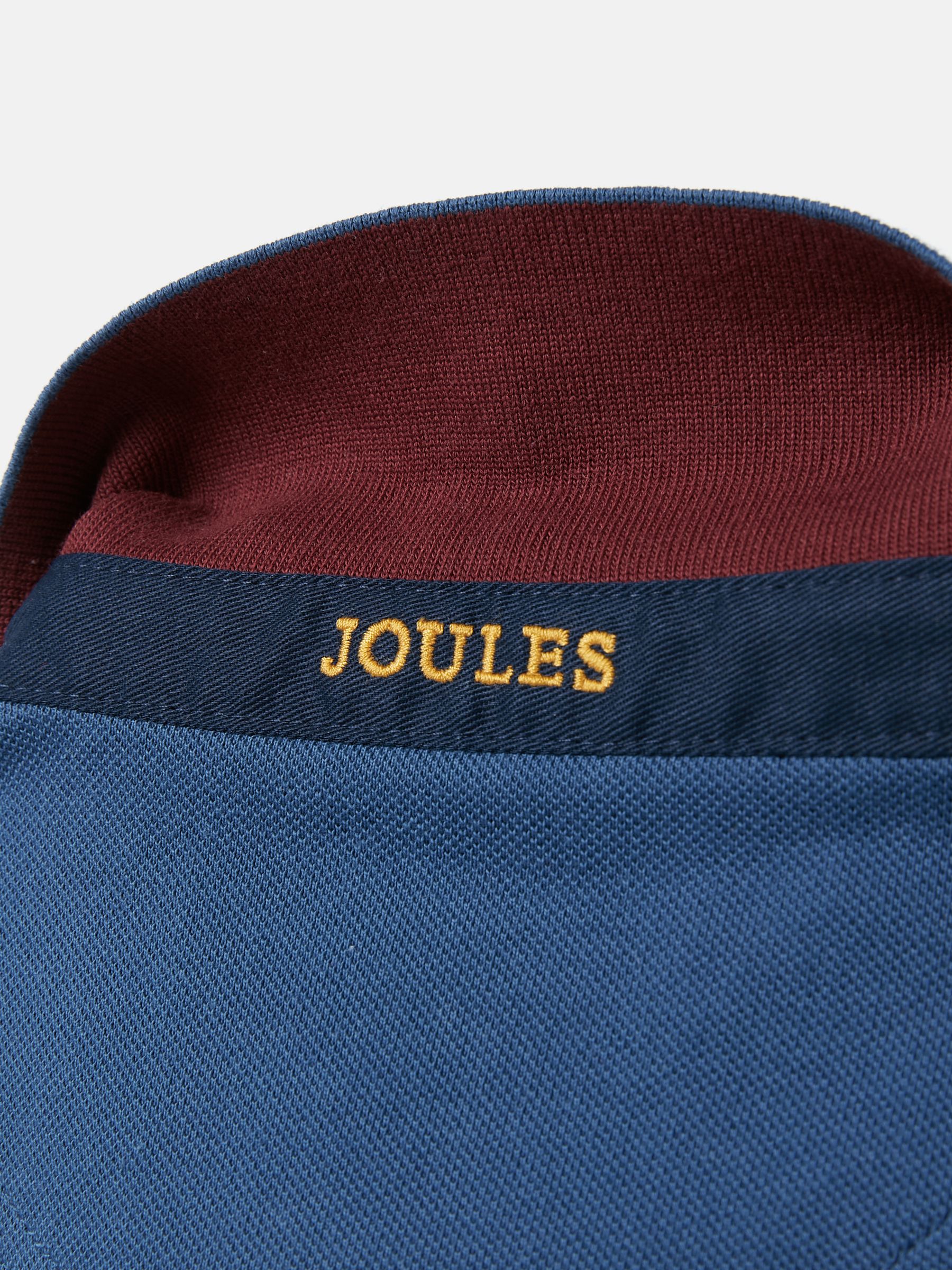 Harry Blue Embroidered Pique Cotton Polo Shirt - Image 6 of 6