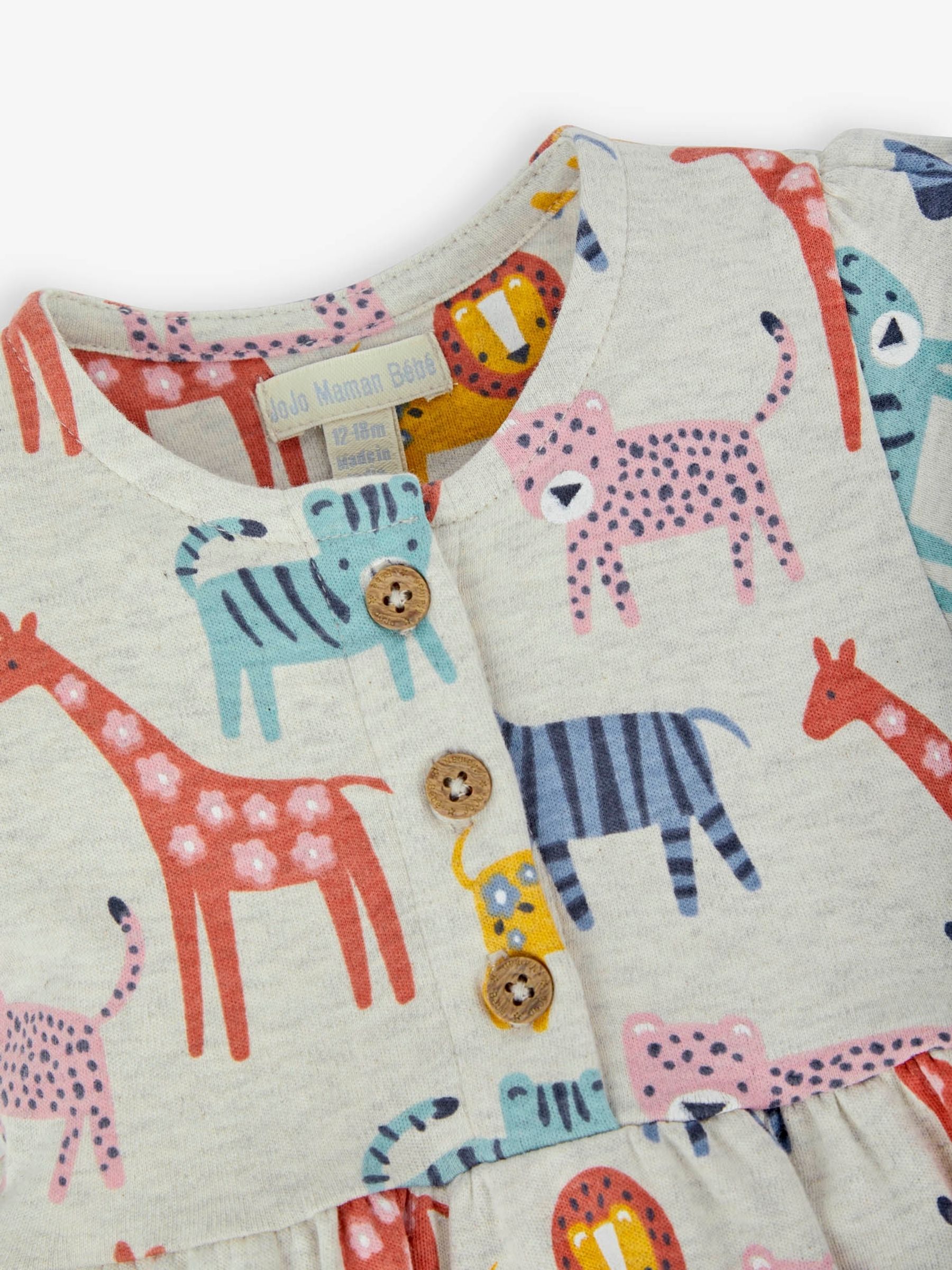Natural Safari Print With Pet In Pocket Button Front Dress - Image 2 of 3