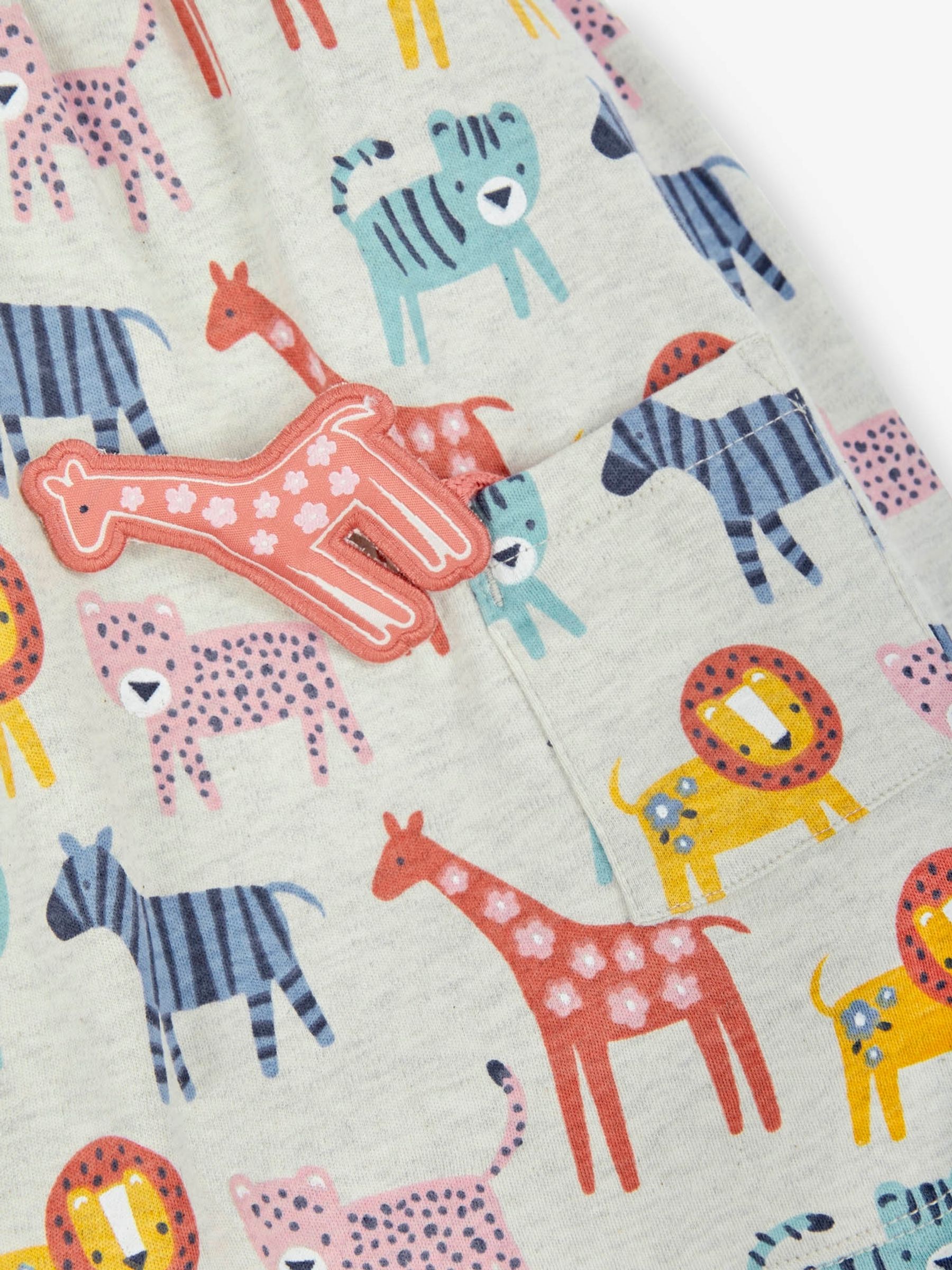 Natural Safari Print With Pet In Pocket Button Front Dress - Image 3 of 3