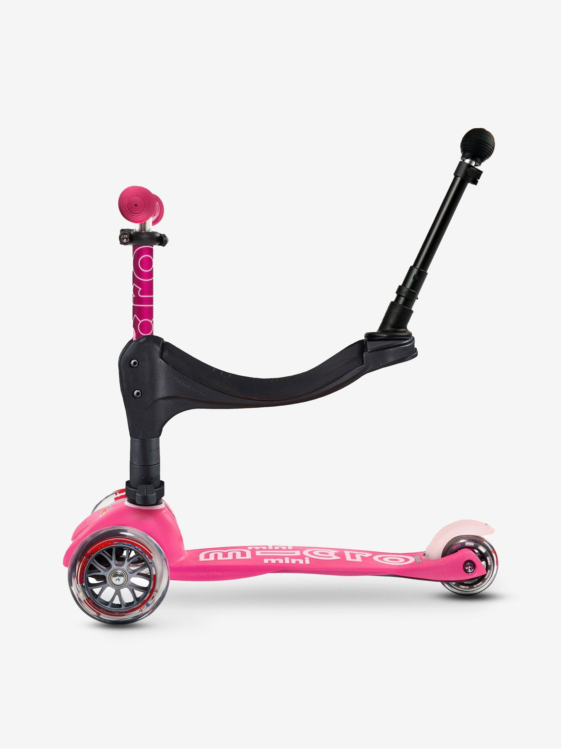 Pink Mini Micro 3-in-1 Deluxe Push Along Scooter Pink - Image 2 of 8