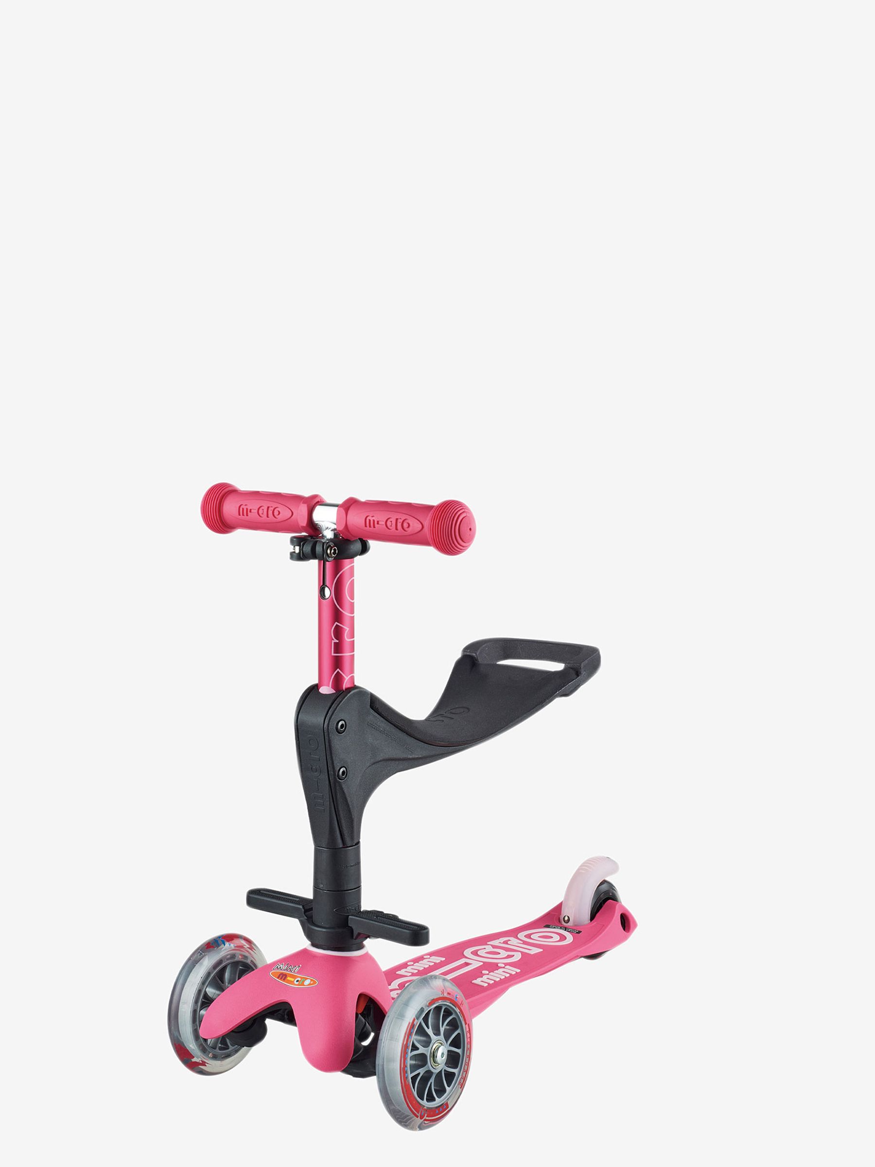 Pink Mini Micro 3-in-1 Deluxe Push Along Scooter Pink - Image 3 of 8