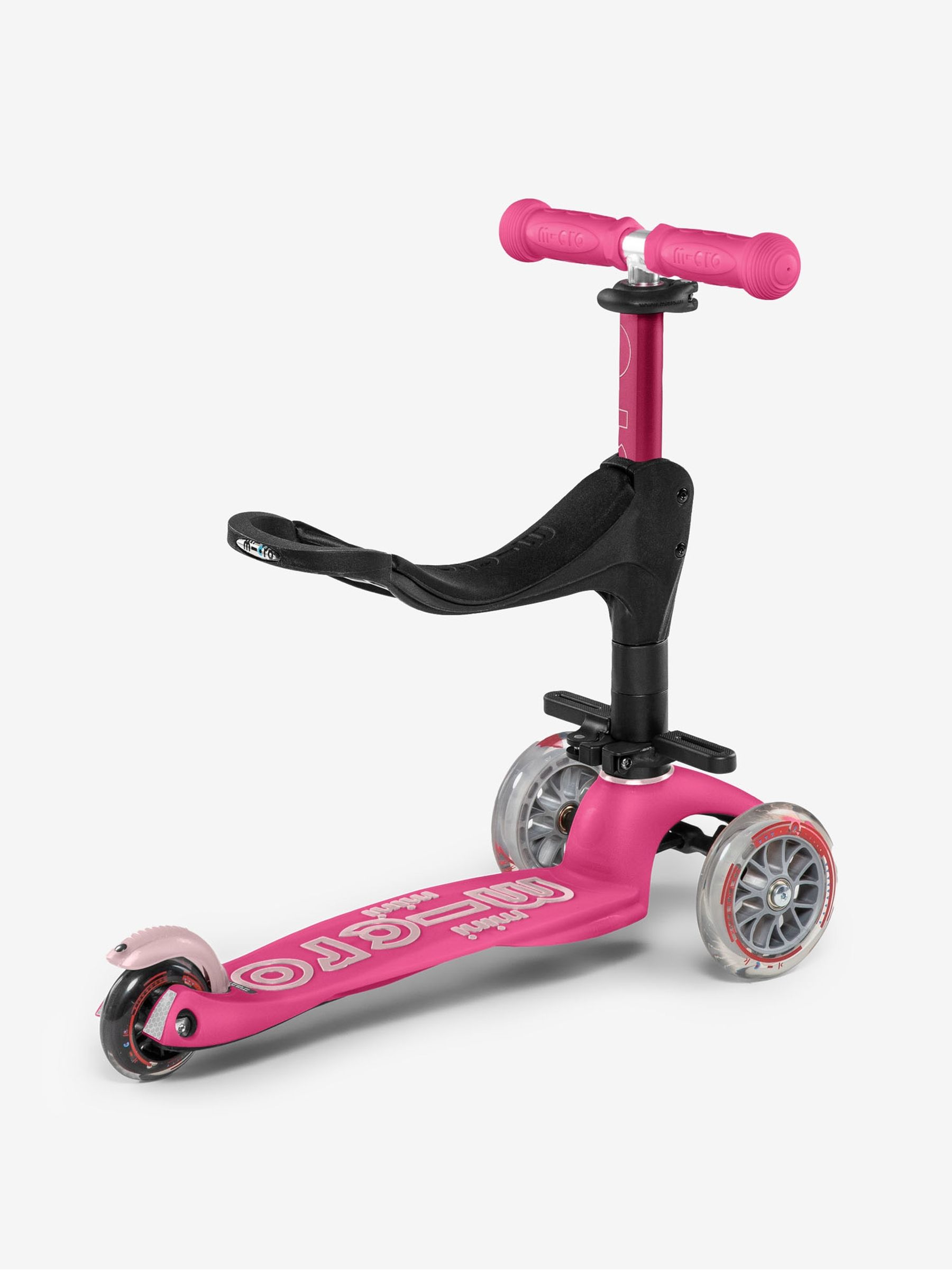 Pink Mini Micro 3-in-1 Deluxe Push Along Scooter Pink - Image 4 of 8