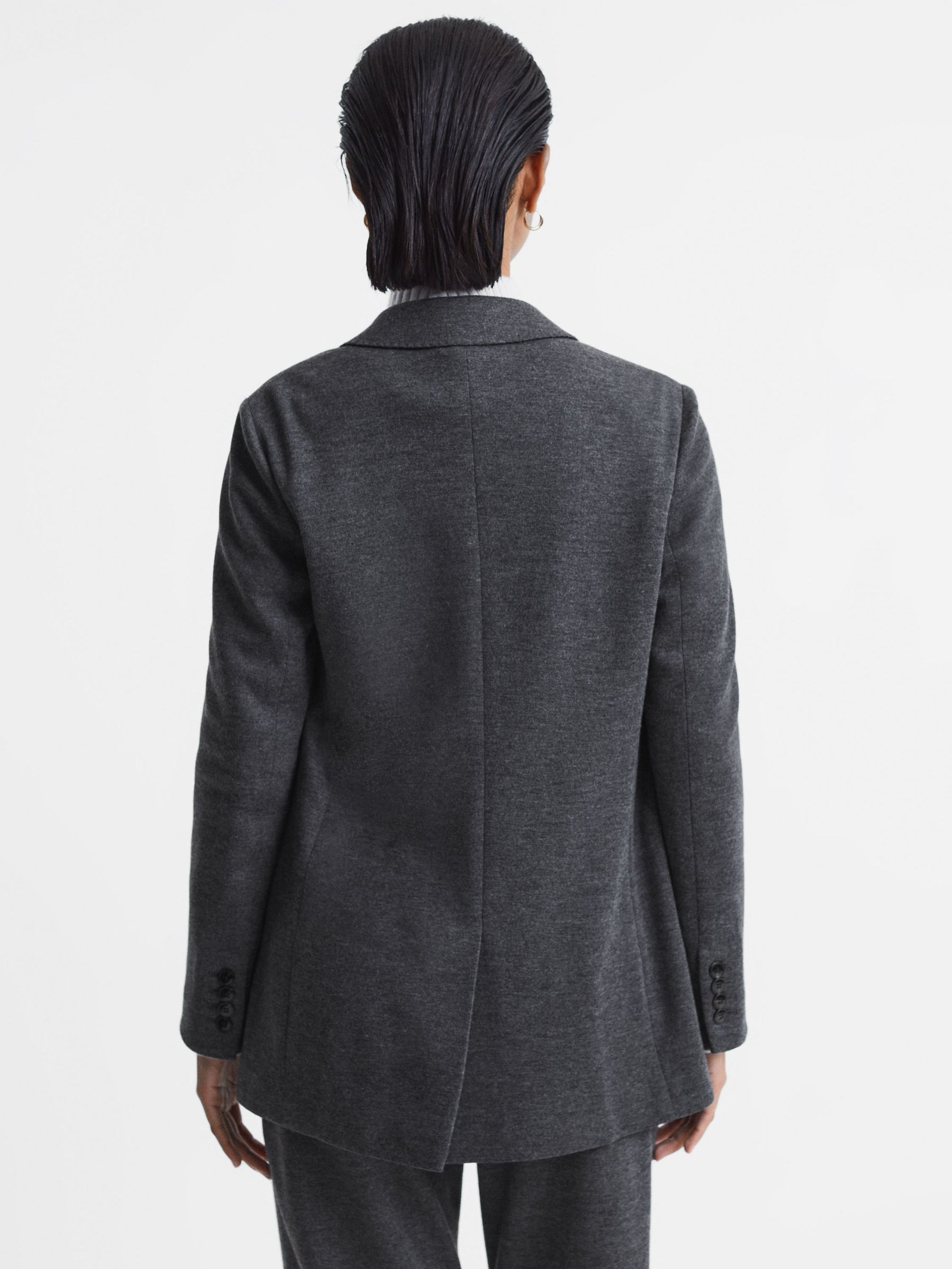 Wool Single Breasted Blazer in Charcoal - Image 6 of 7
