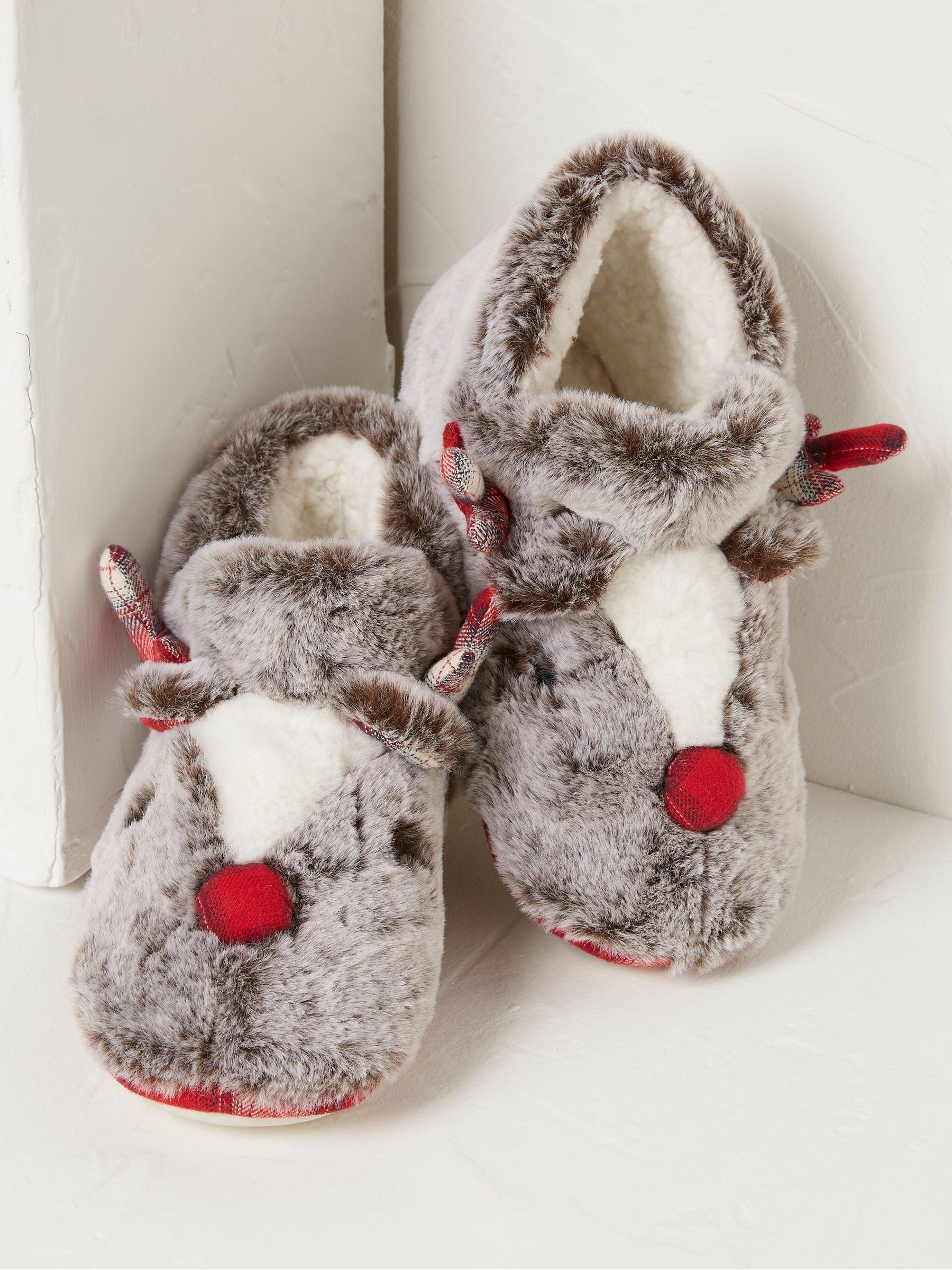 Brown Ruby Reindeer Slipper Boots - Image 3 of 5