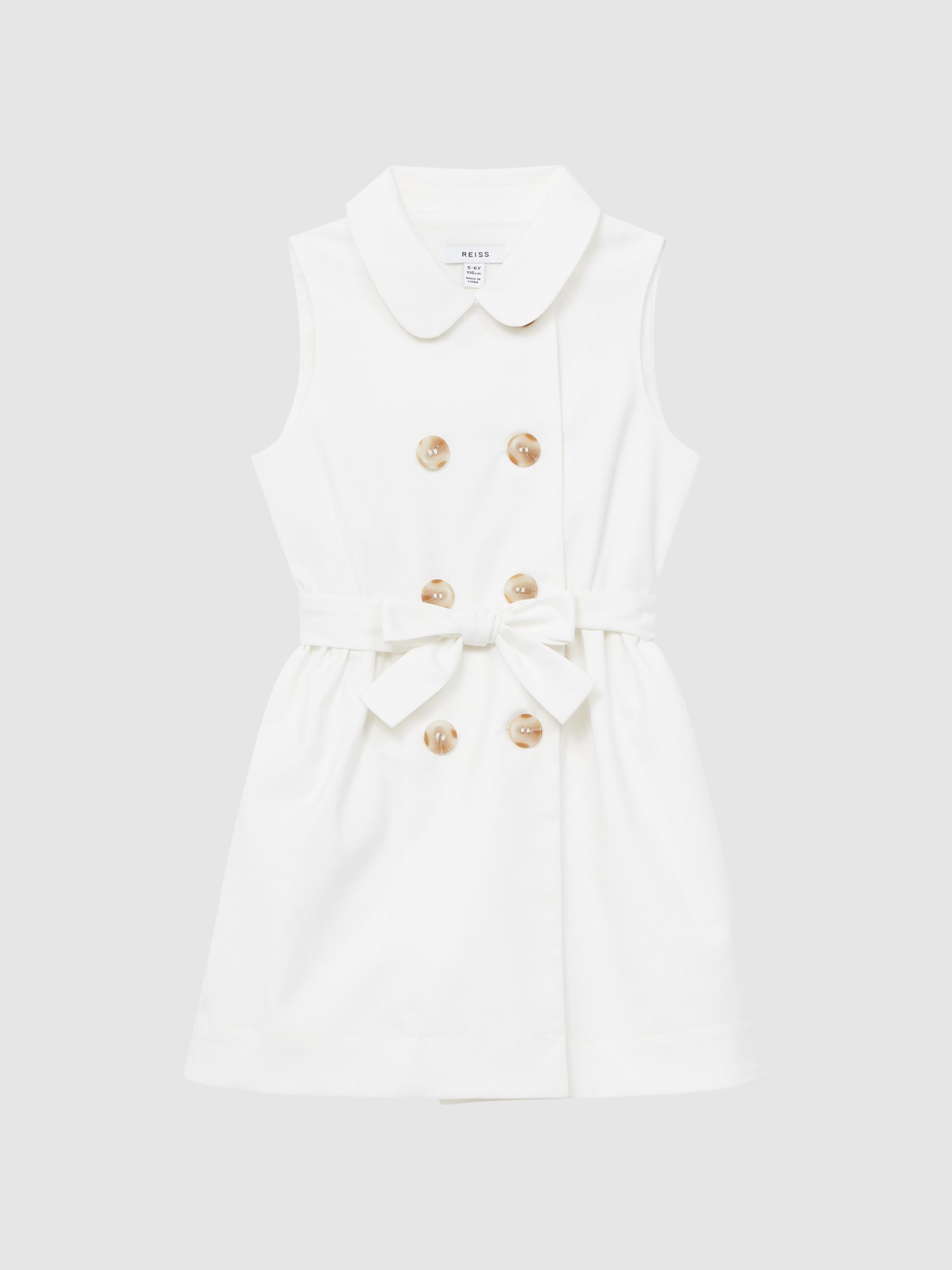 Junior Sleeveless Belted Dress in White - Image 2 of 8