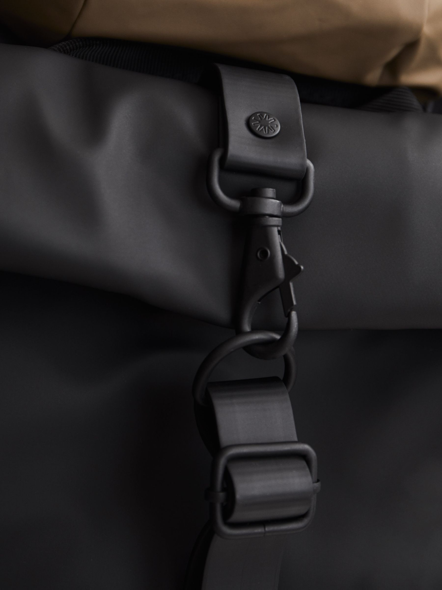Rains Roll Top Rucksack in Black - Image 3 of 6