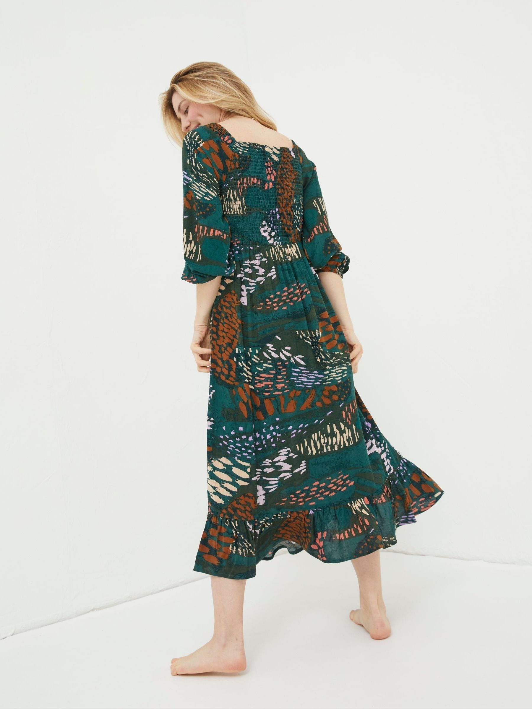 Green/Orange Midi Dress - Image 2 of 6